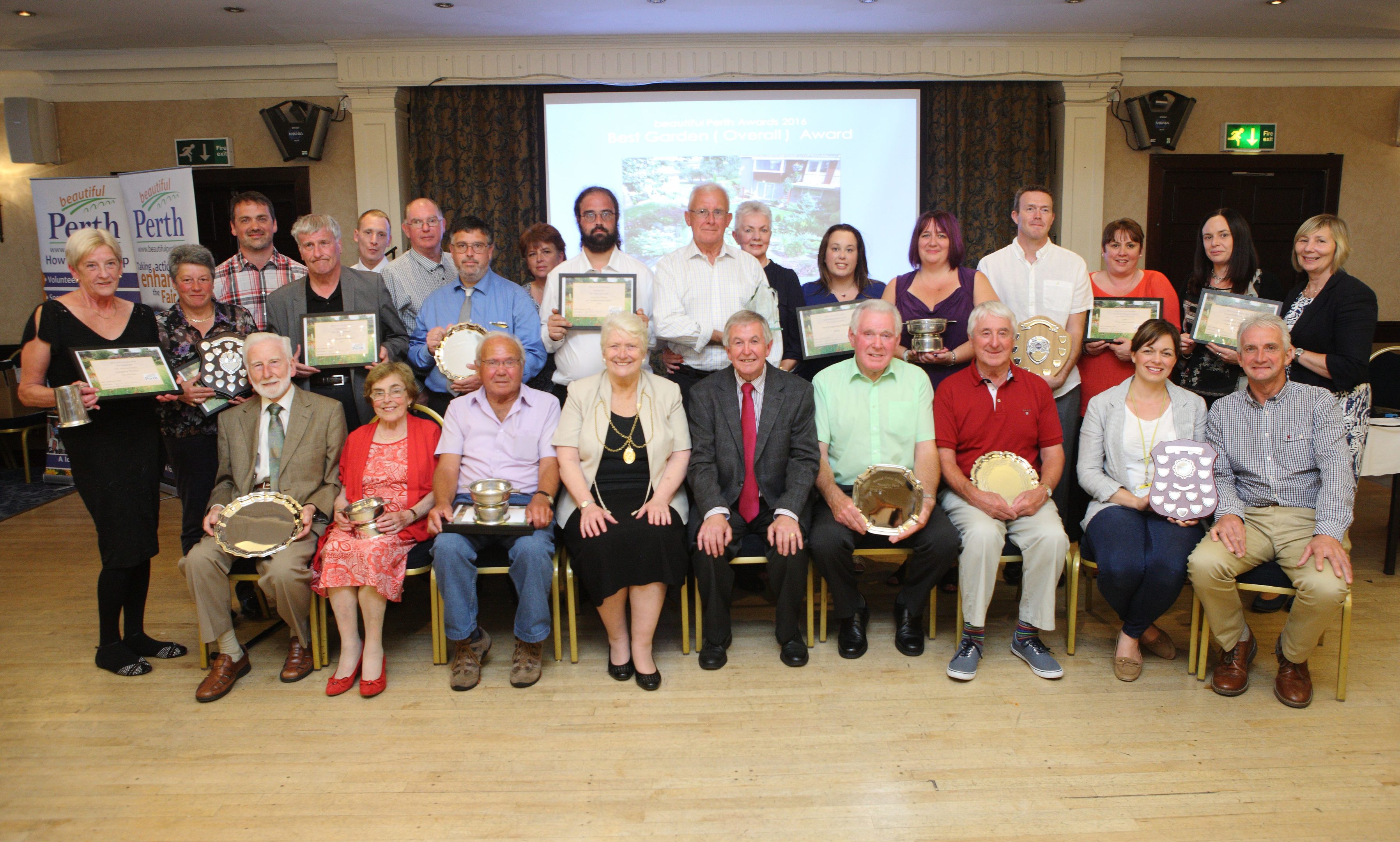 The main trophy winners with Provost Liz Grant.