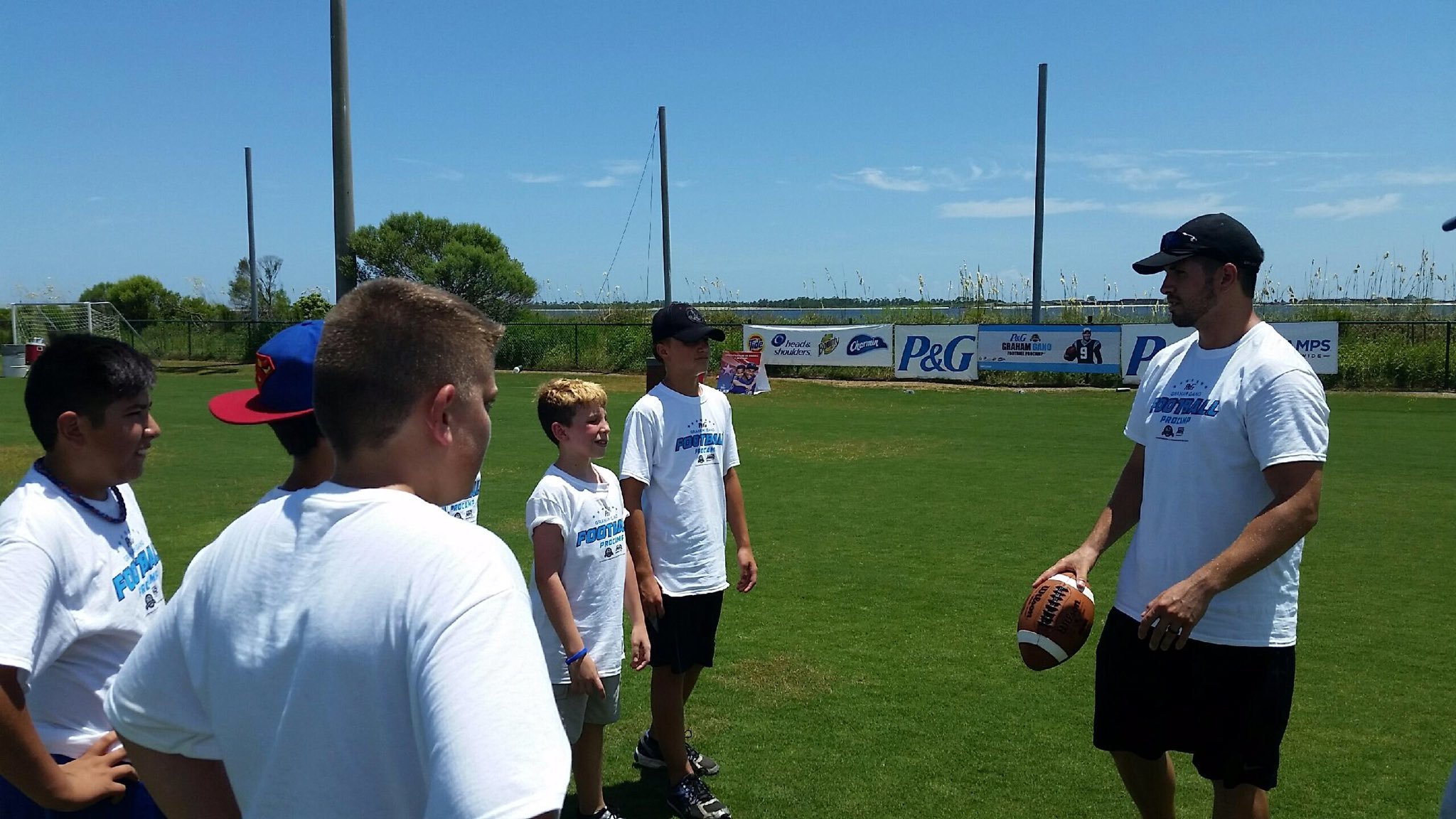 Graham Gano with the youngsters at Naval Air Station Pensacola