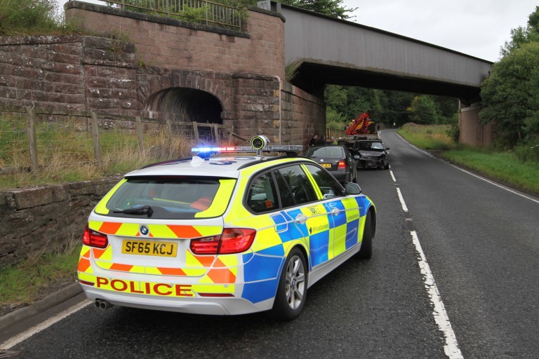 Police attend the A94 near Coupar Angus.