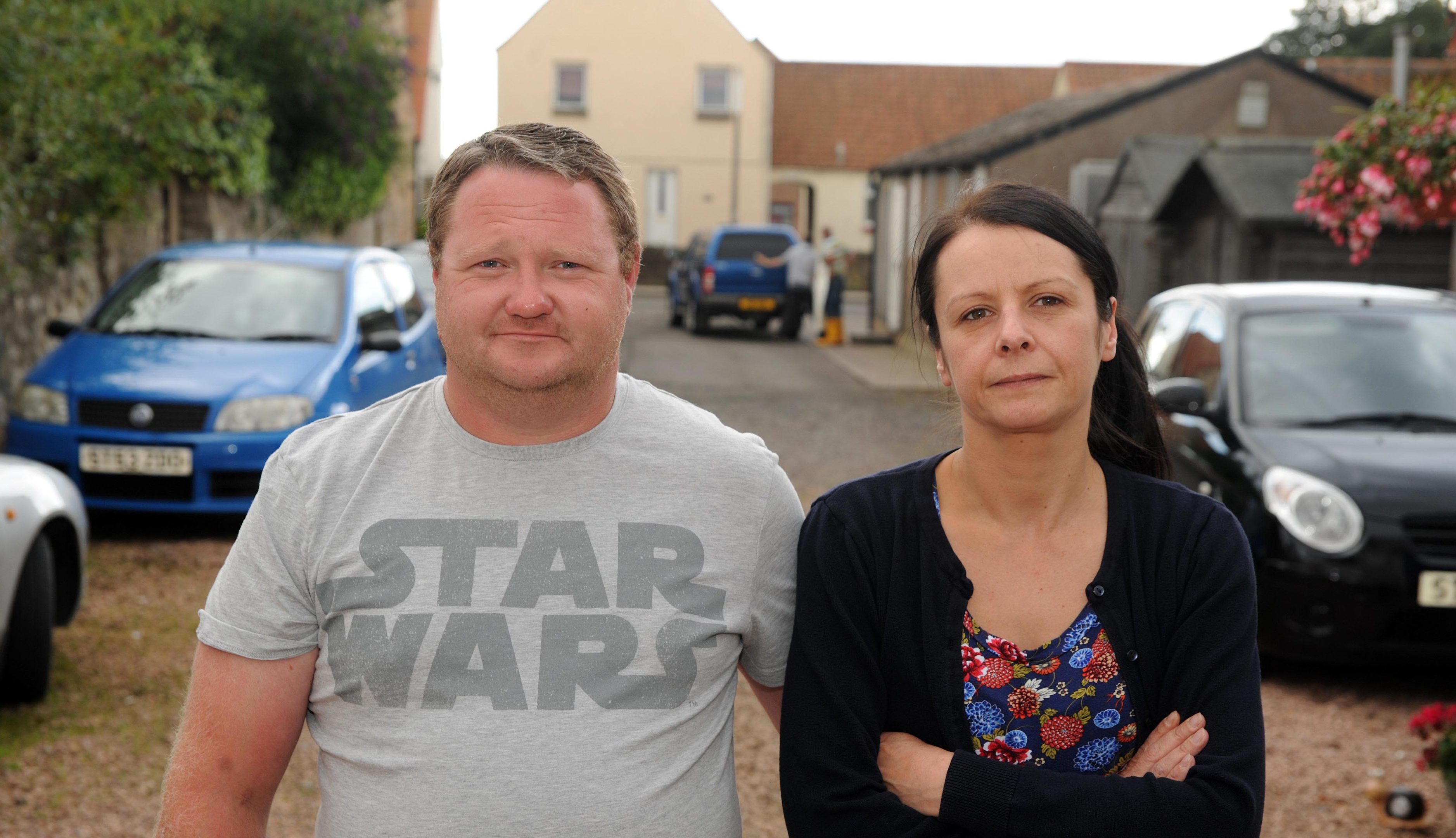 Colin Cameron and Kirsty Duncan from Pittenweem in their drive way