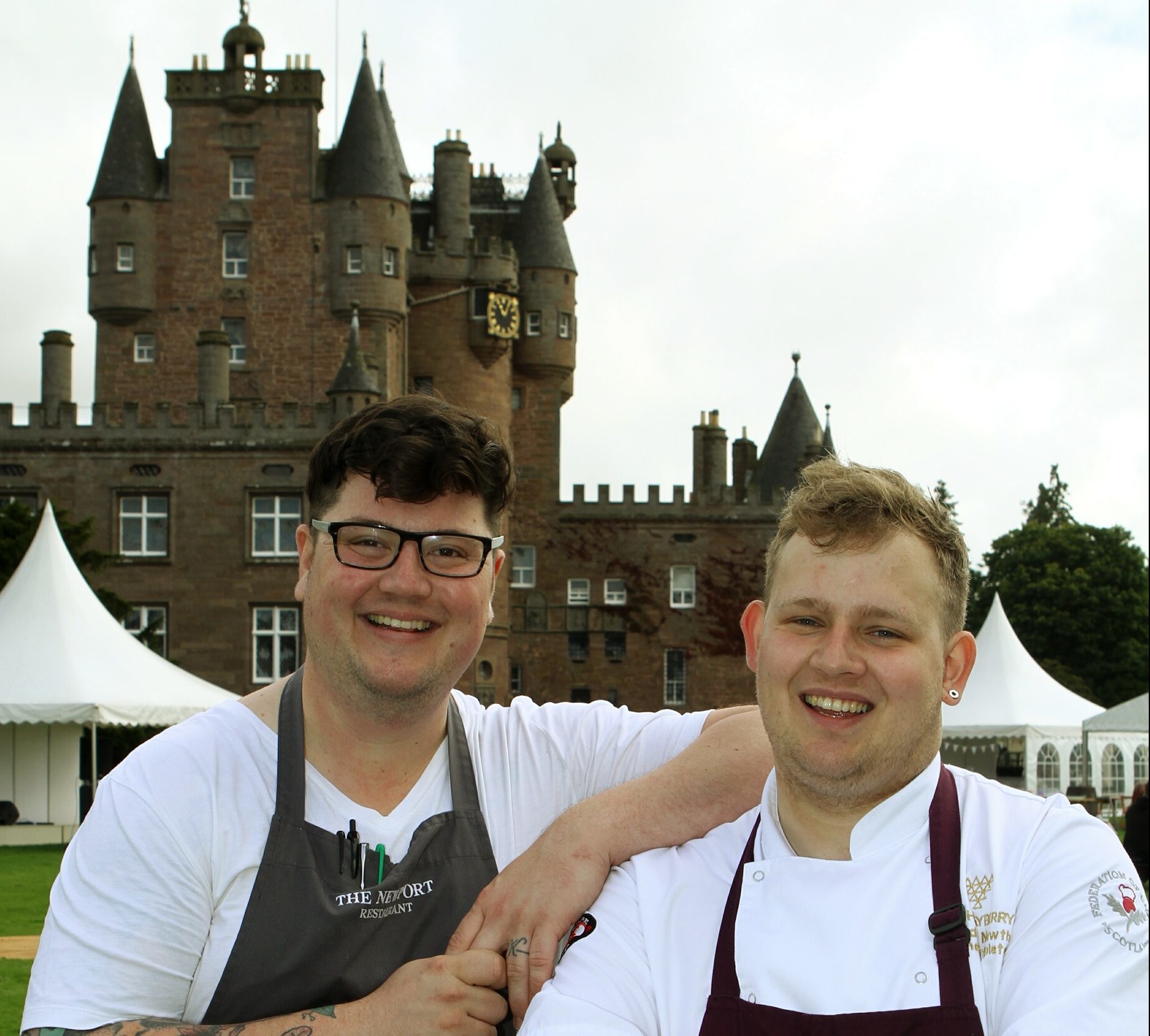 Chefs Jamie Scott, left, from The Newport, and Adam Newth from The Tayberry at the Glamis Castle event