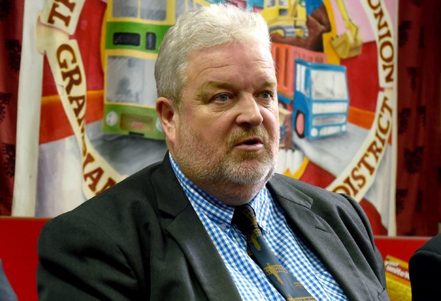 Dave Anderson, Labour Shadow Scottish Secretary, with union officials Pat Rafferty, left,  and Tommy Campbell.