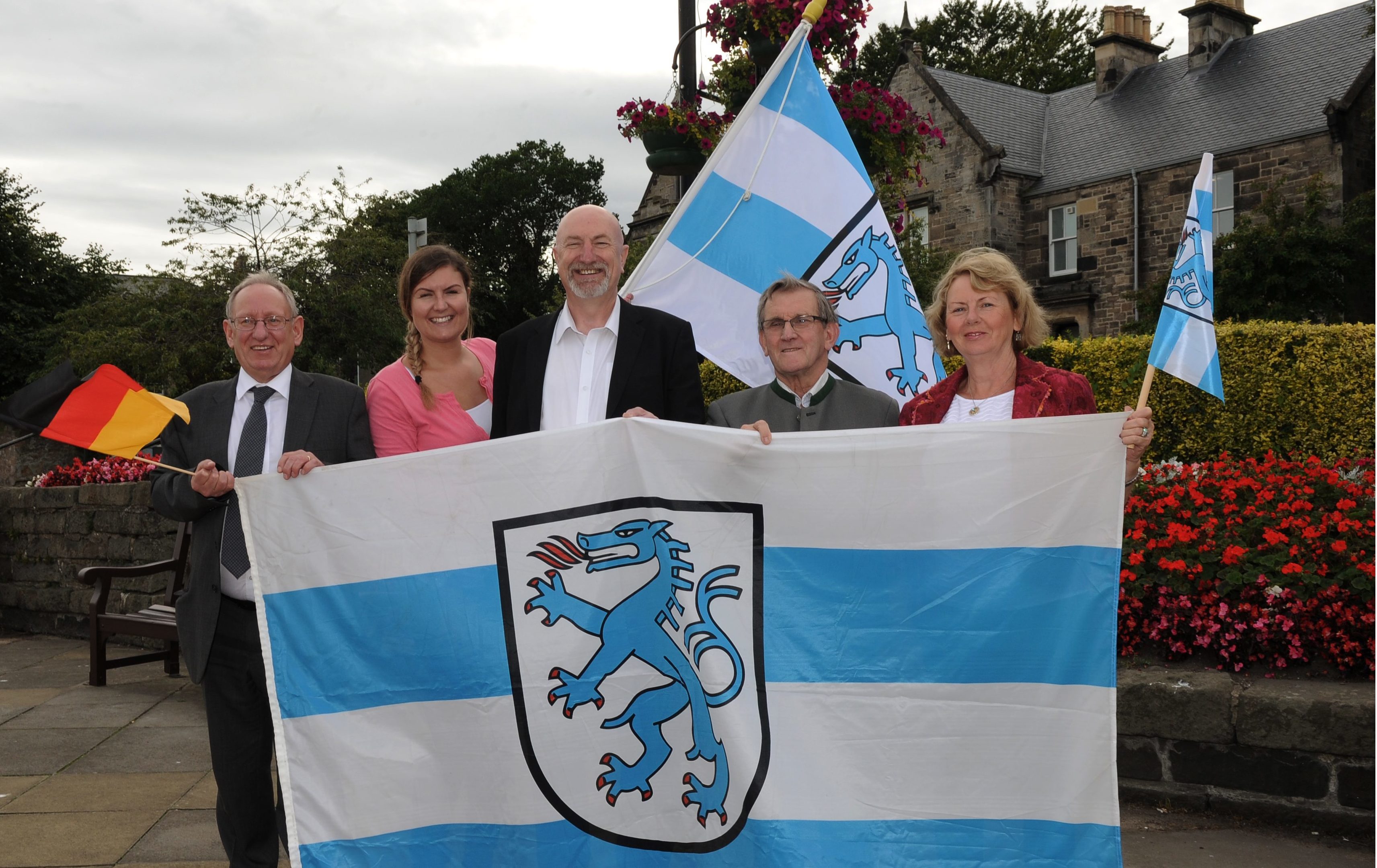 Robert Main from the Kirkcaldy Ingolstadt Association, left, with Linda Pearce, Cllr Neil crooks, Jim Cooper and Joey Cottrell.