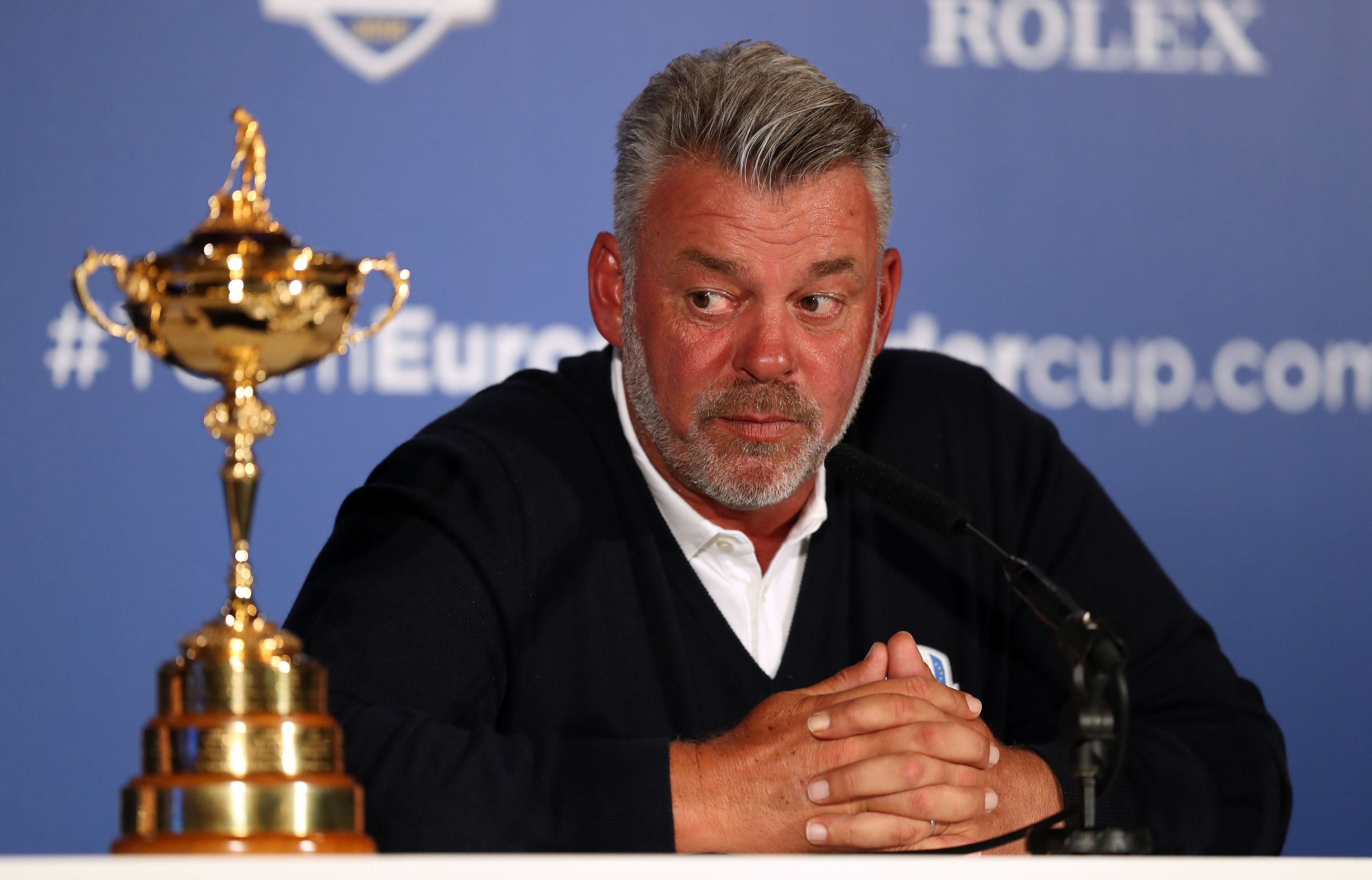European Ryder Cup captain Darren Clarke during his wilcard announcement at Wentworth.