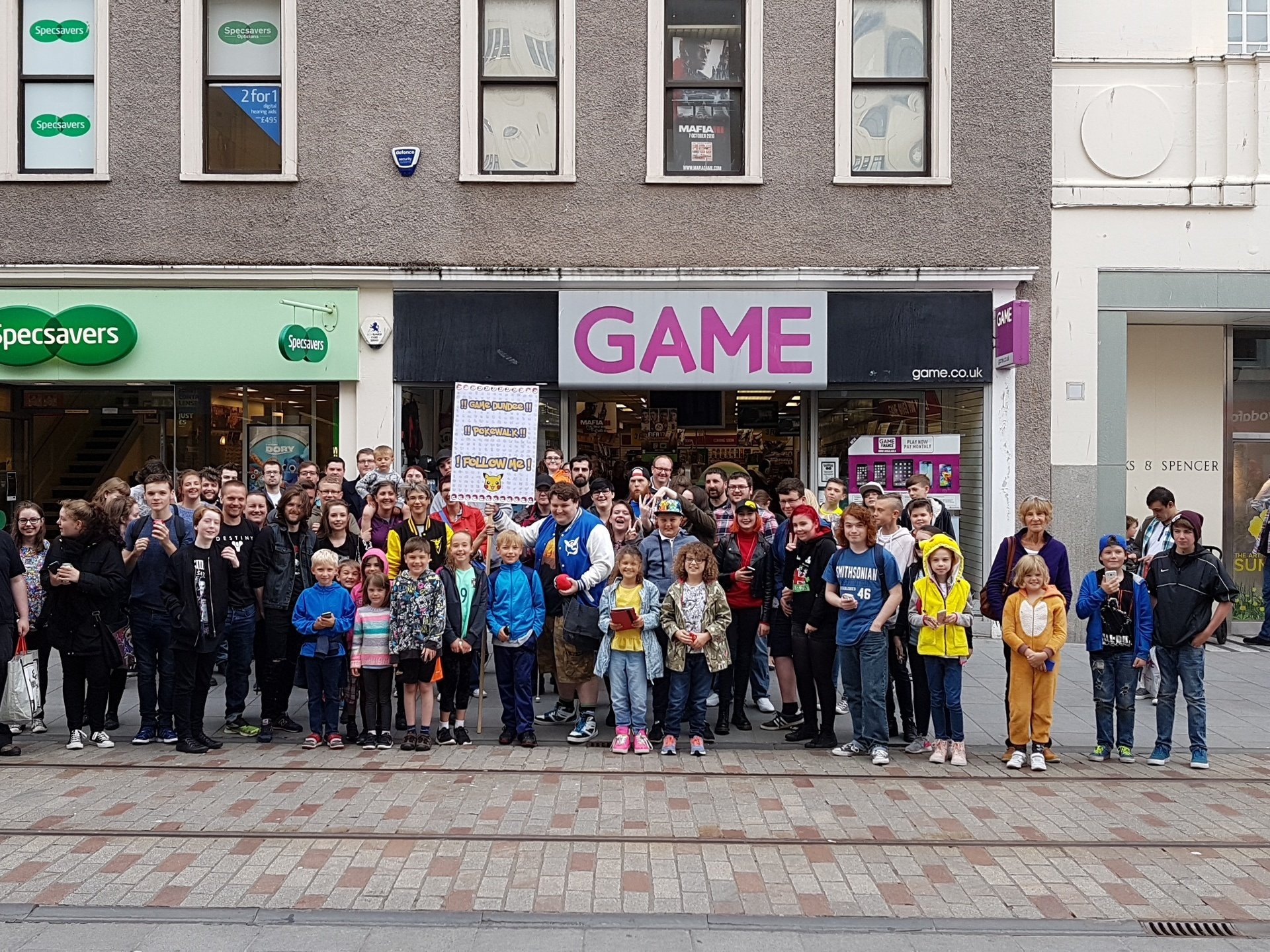 Eager Pokemon Go fans waiting to set off on their Pokewalk