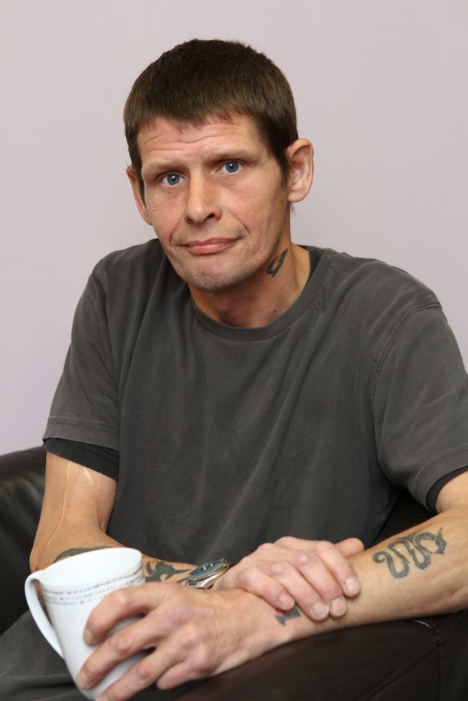 Service user Charlie Smith - a reformed alcoholic and heroin user