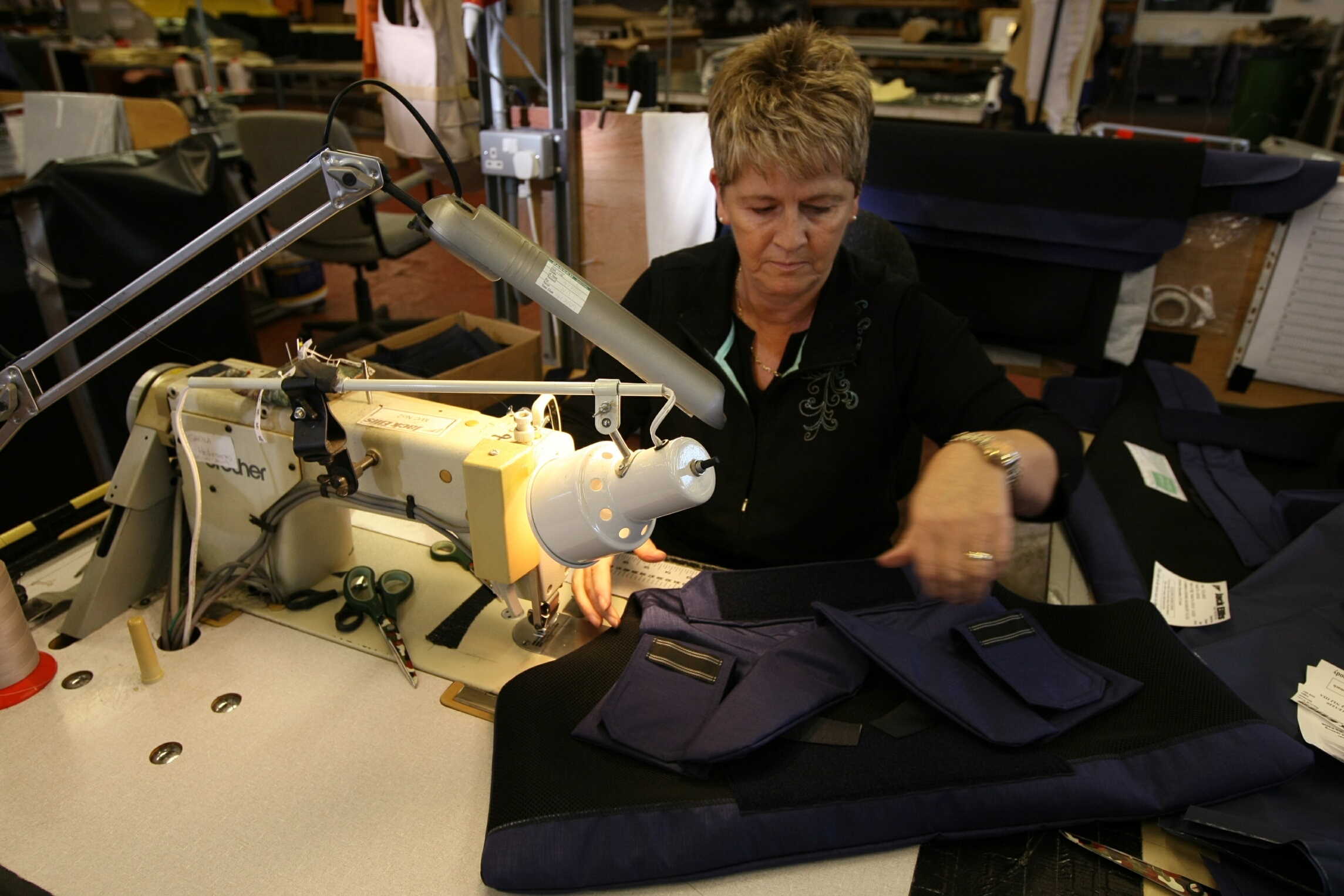 Making body protection vests at the Jack Ellis facility in Kirriemuir