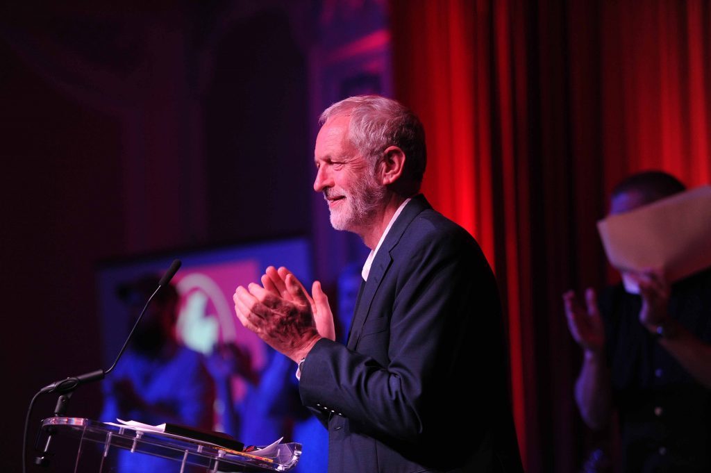 Jeremy Corbyn applauding Dundee's arts sector before addressing a rally at the Marryat Hall.