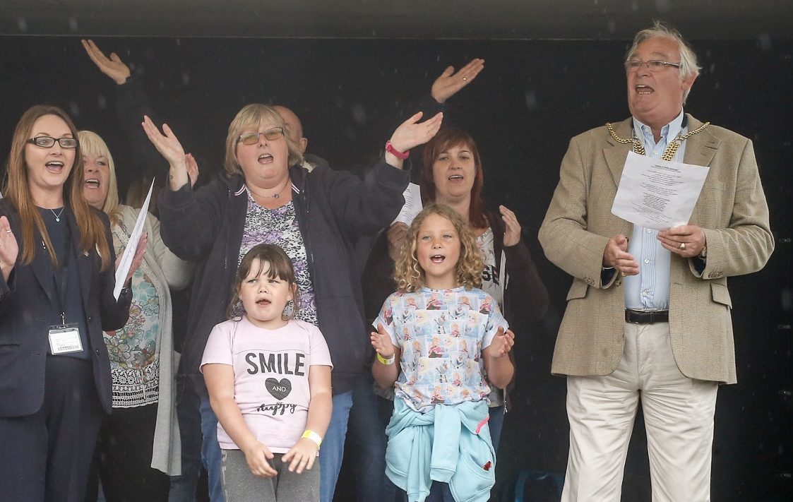 Provost Jim Leishman along with some of the foster carers and children in the choir.