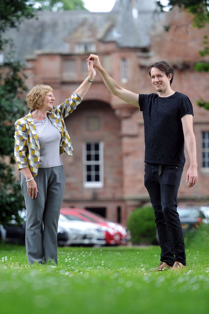 Councillor Lynne Devine (Angus Council heritage spokesperson) and ceramic artist James Rigler.