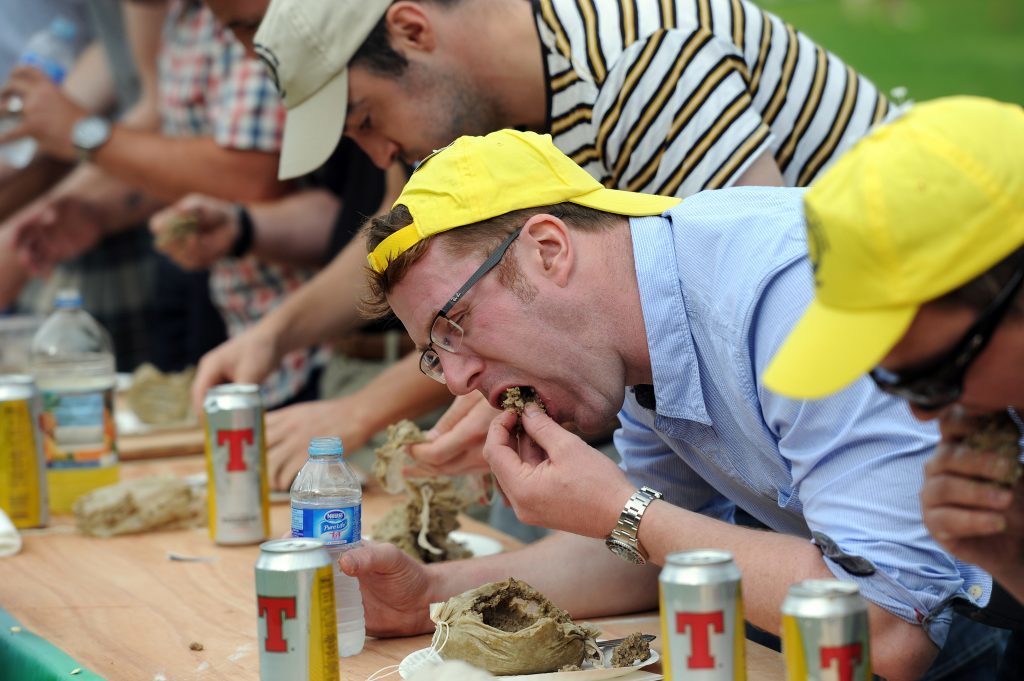 The Haggis Eating Championship gets under way