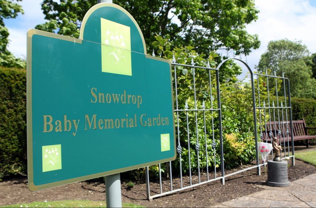 The Snowdrop Baby Memorial at Kirkcaldy Crematorium, which is separate from the Fife Babies Memorial