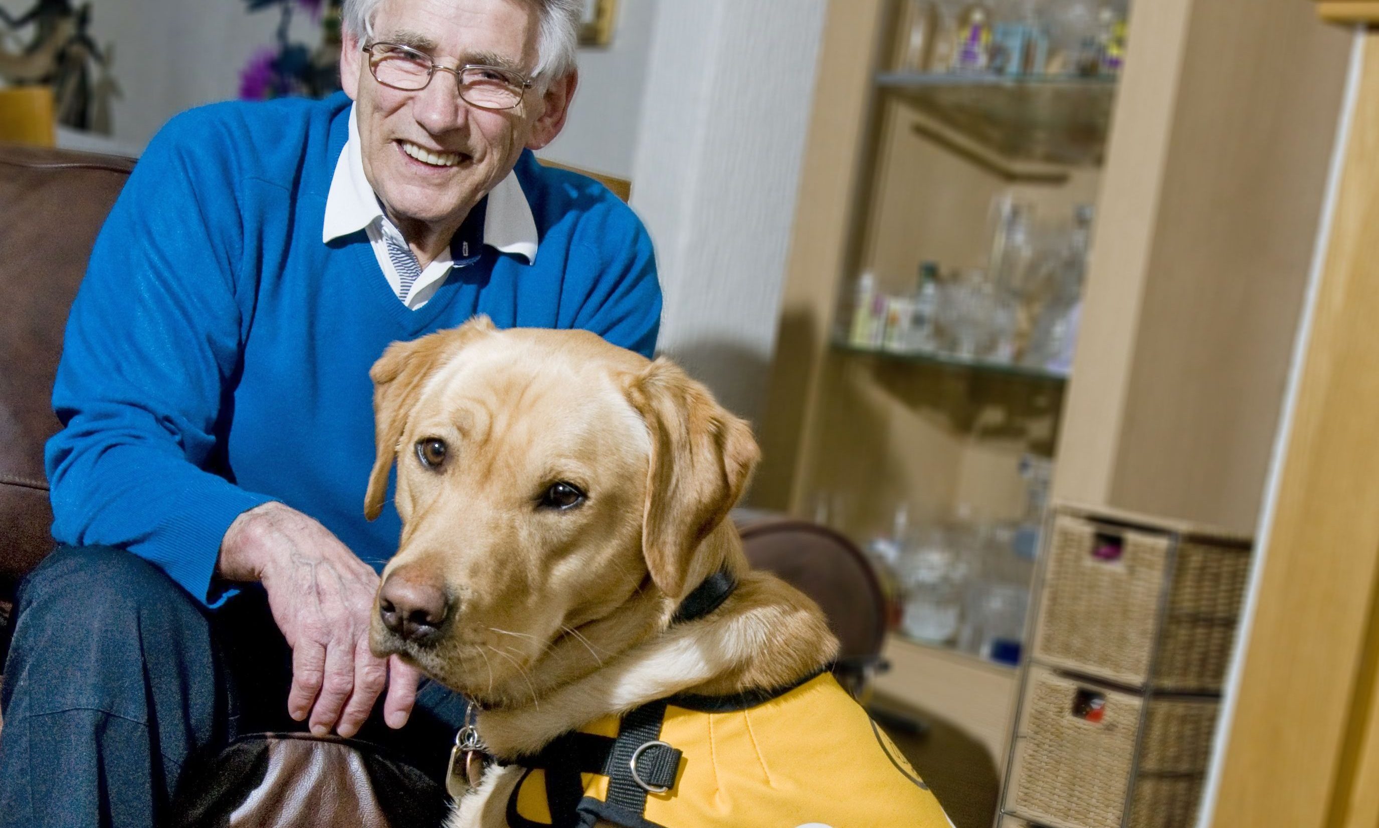 Ken Will with his dementia dog Kaspa.