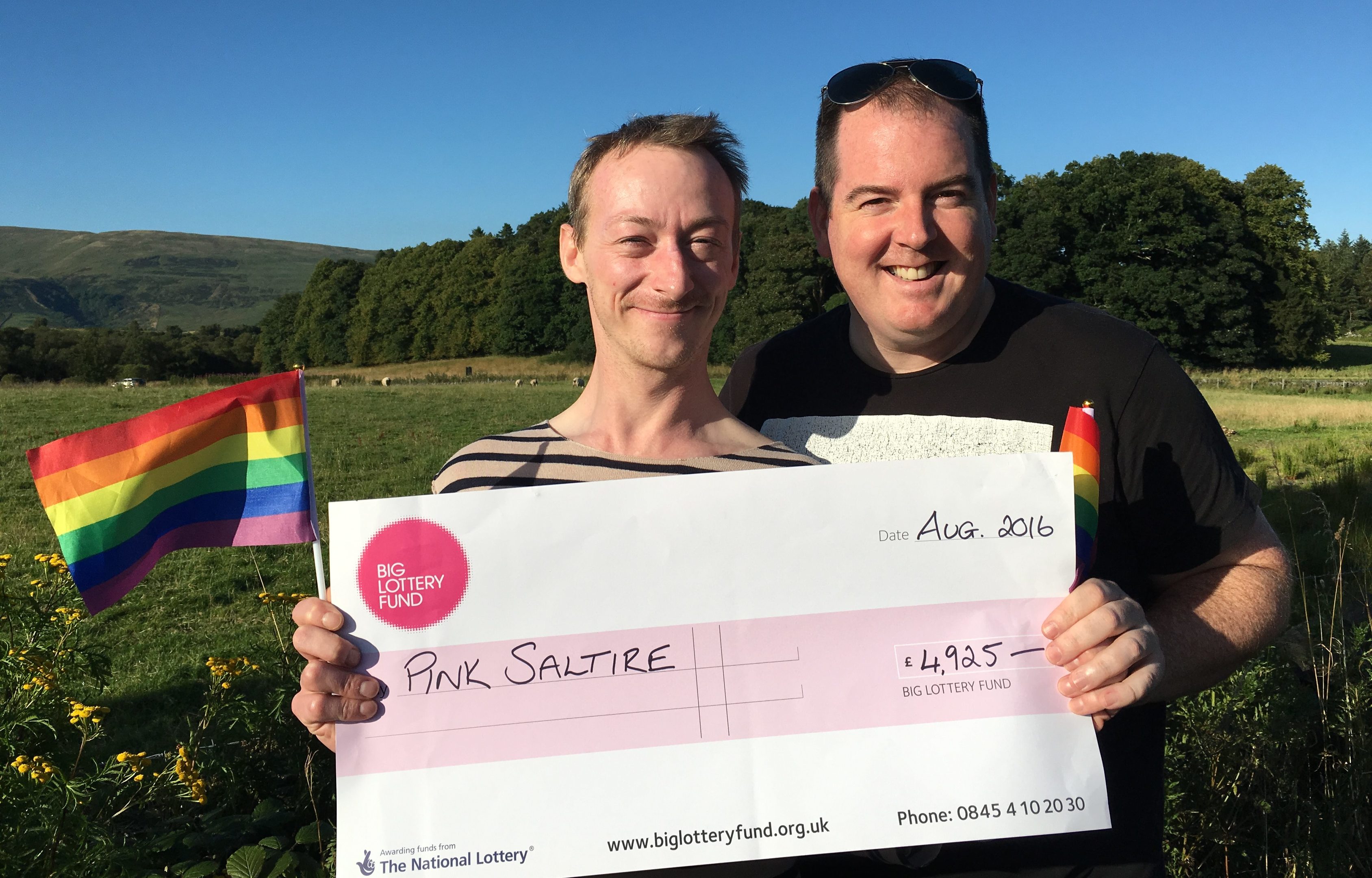 Stuart Duffy right) with Pink Saltire trustee Richard McArthur