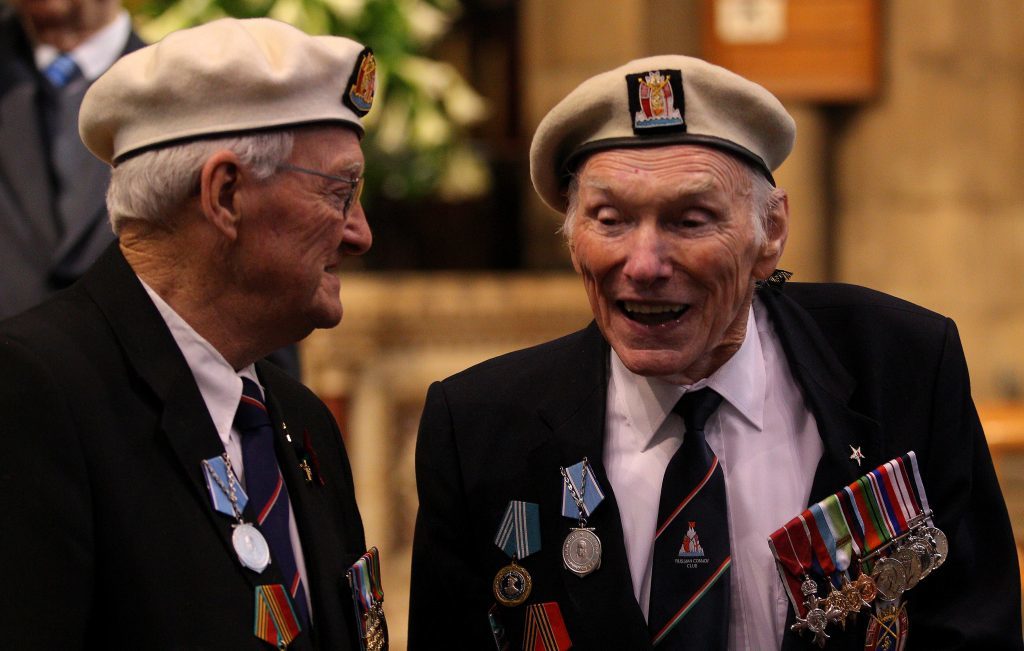 Sailors receive the Russian Ushakov Medal at a ceremony at St Marys Cathedral in Edinburgh in 2014. They were honoured for serving on World War Twos Arctic Convoys where more than 3,000 seamen lost their lives to the freezing conditions and attacks by German submarines and aircraft. 