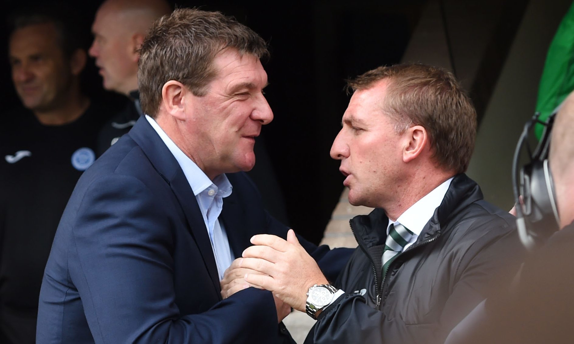 Tommy Wright with Brendan Rodgers.