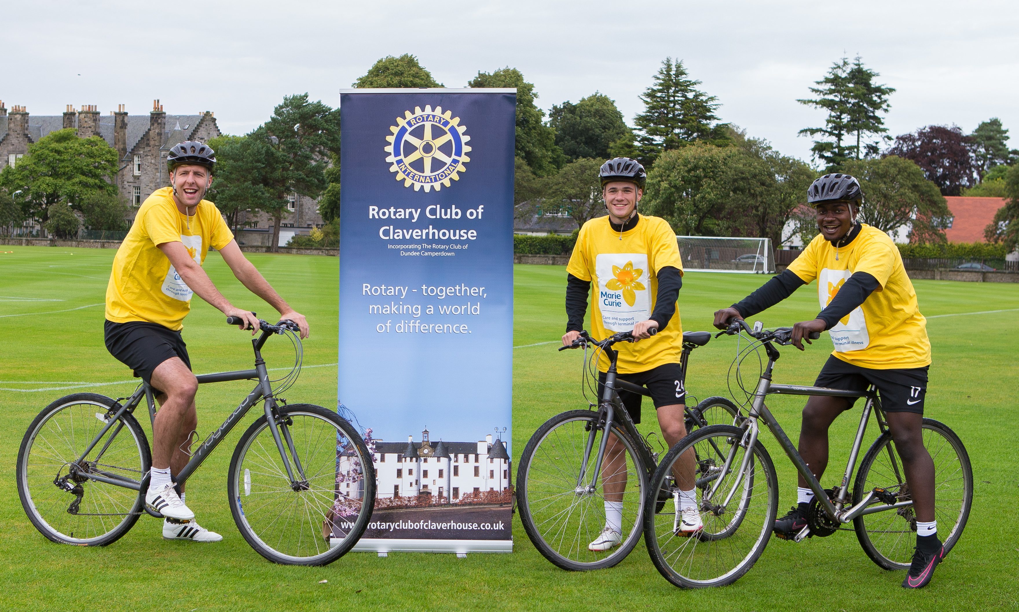 Lewis Toshney, Jamie Robson and Justin Johnson are backing Dundee Cyclathon.