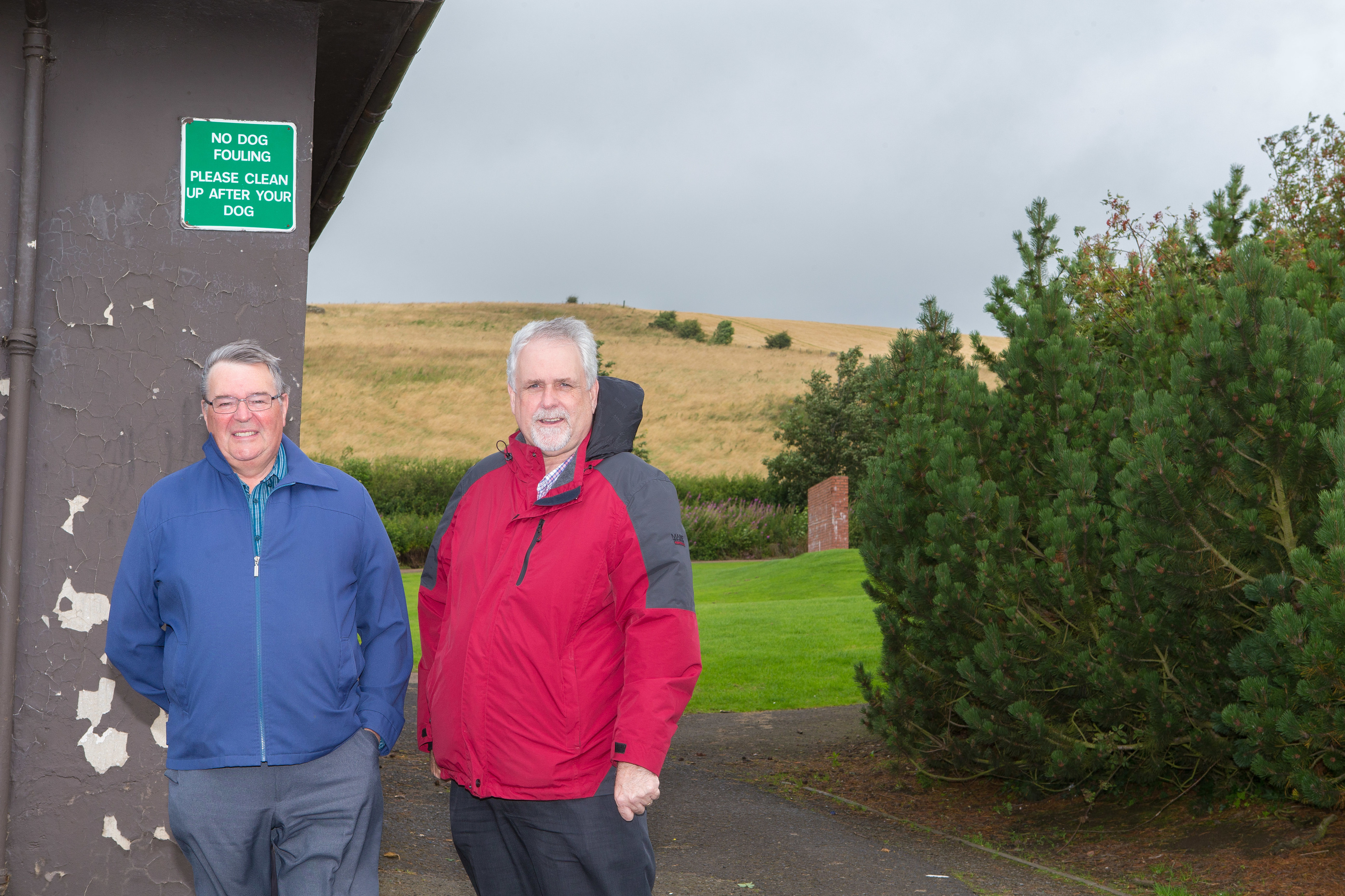 Councillor Bill Brown and local resident Gordon Mitchell are concerned about the amount of dog mess and litter in Kinglassie.