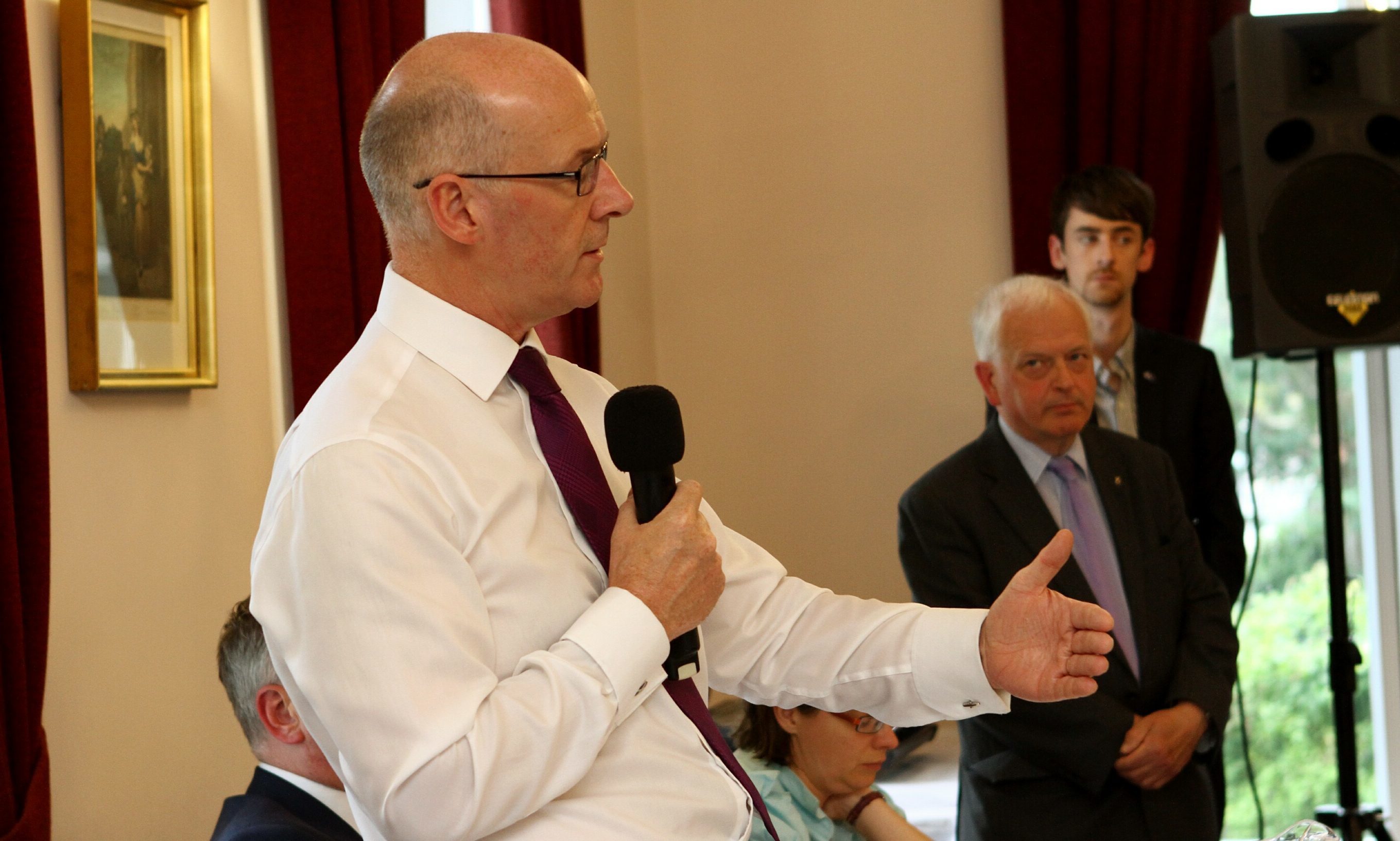 John Swinney at the Perth city centre business summit.