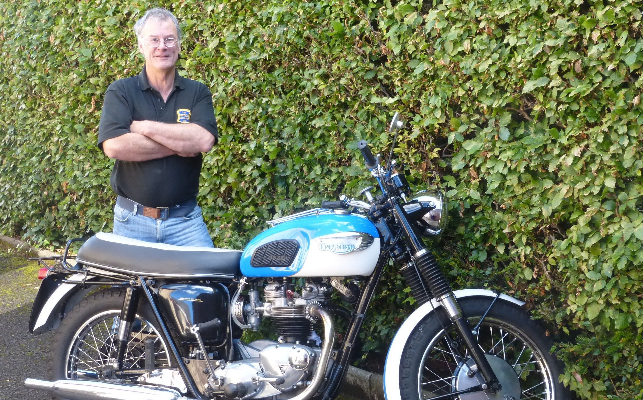 Rod Richardson of VMCC with his 1966 Triumph 650.