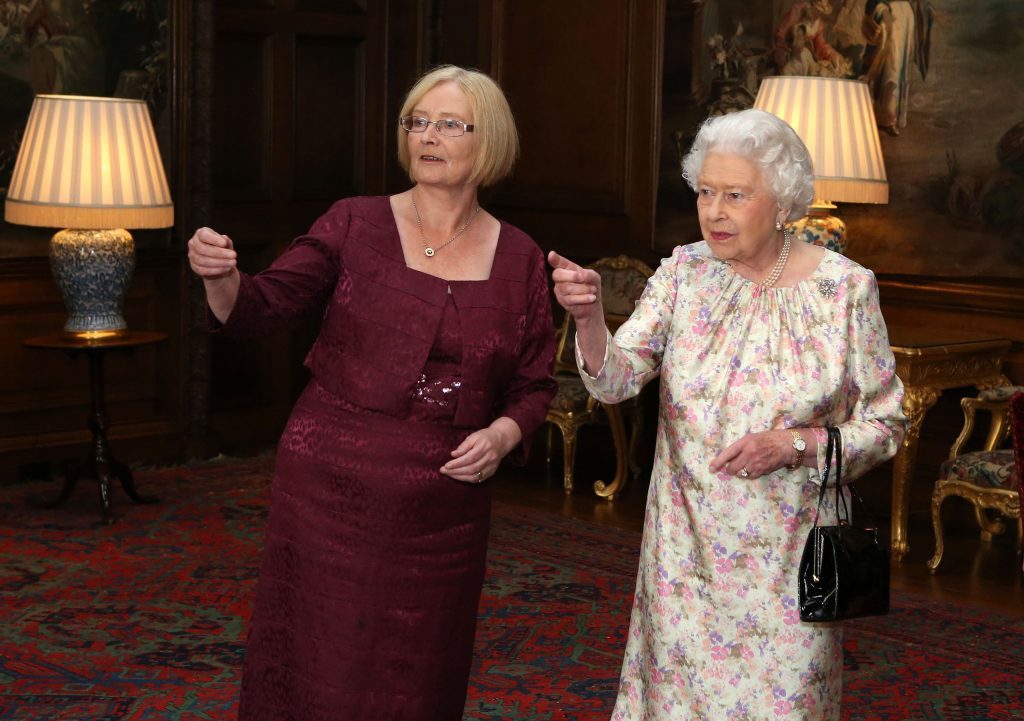 Queen Elizabeth II with Tricia Marwick during a ;parliamentary event