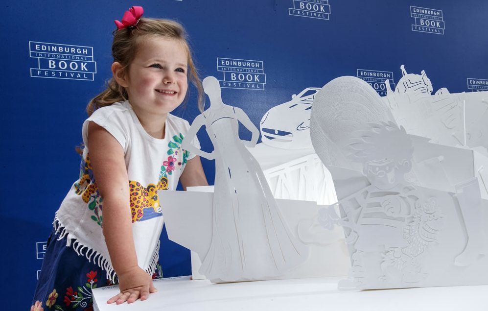 A young visitor enjoys the pop-up museum.