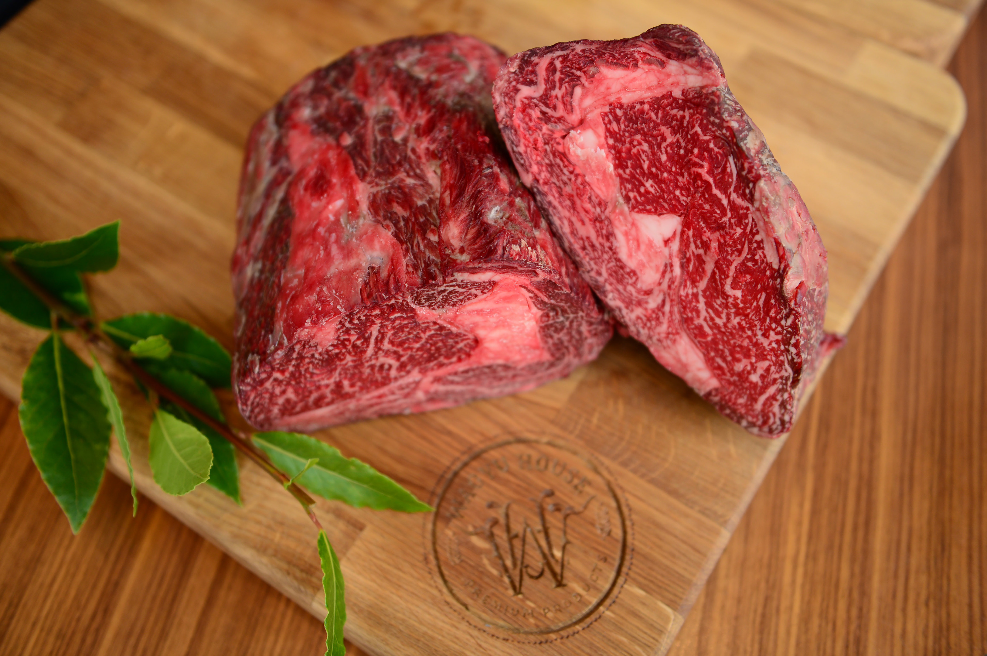 Ribeye cut of Wagyu crossed with Beef Shorthorn -aka 'Waghorn'.