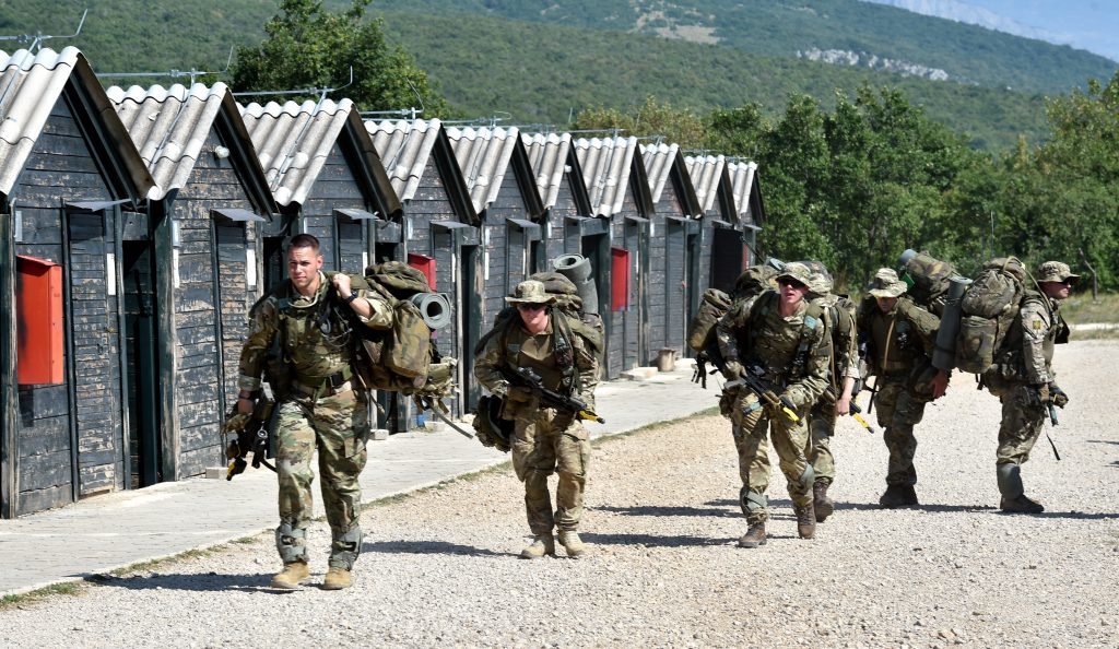 7 Scots D Company heading out on exercise at Red Earth in Croatia