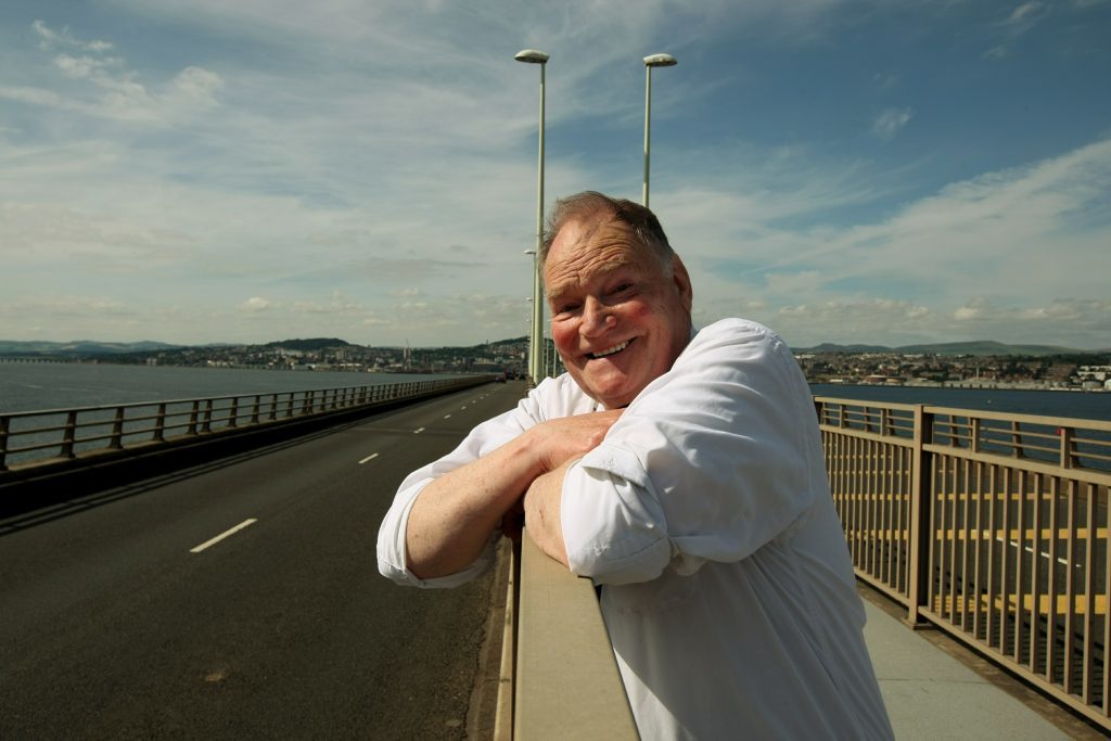 Hugh Pincott watches traffic from the Fife side of the Tay Road Bridge