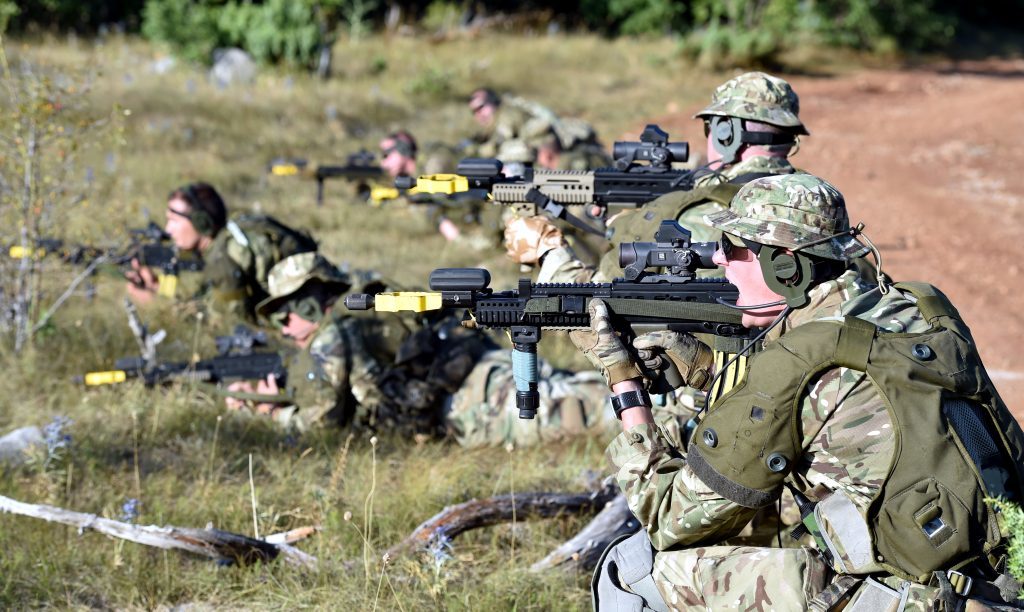Exercise Sava Star at Red Earth training facility, Croatia. 7 SCOTS alongside the Croatian army on a patrol exercise. 