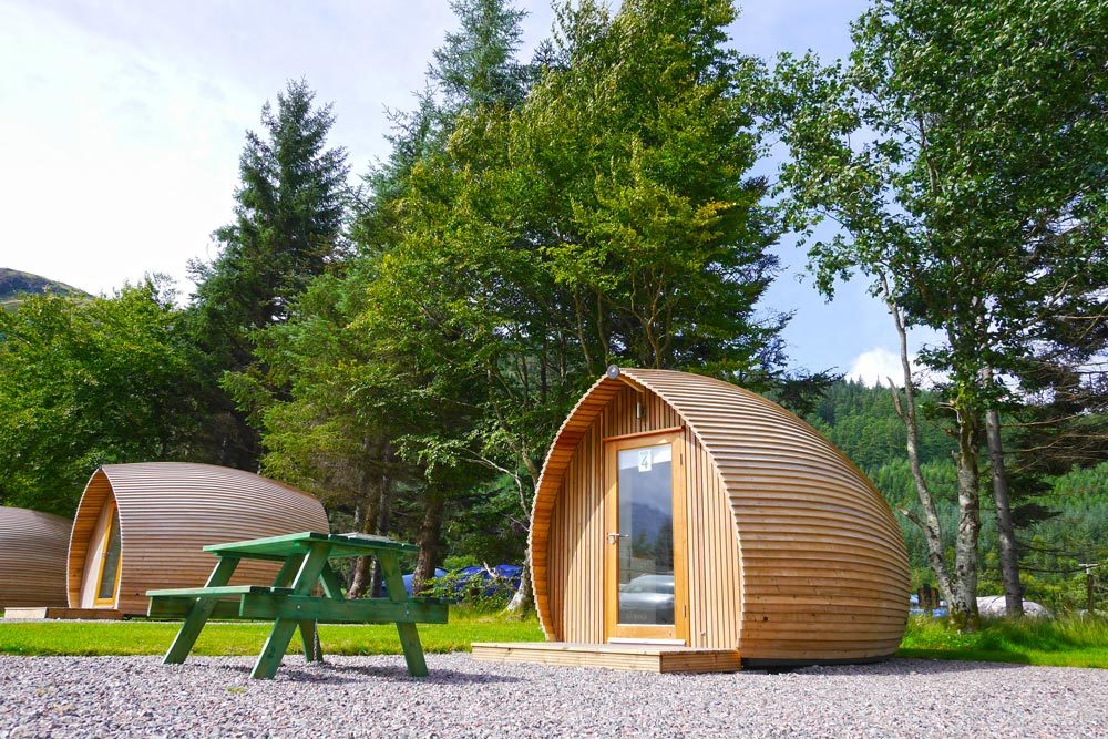 Camping pod in Glen Nevis.