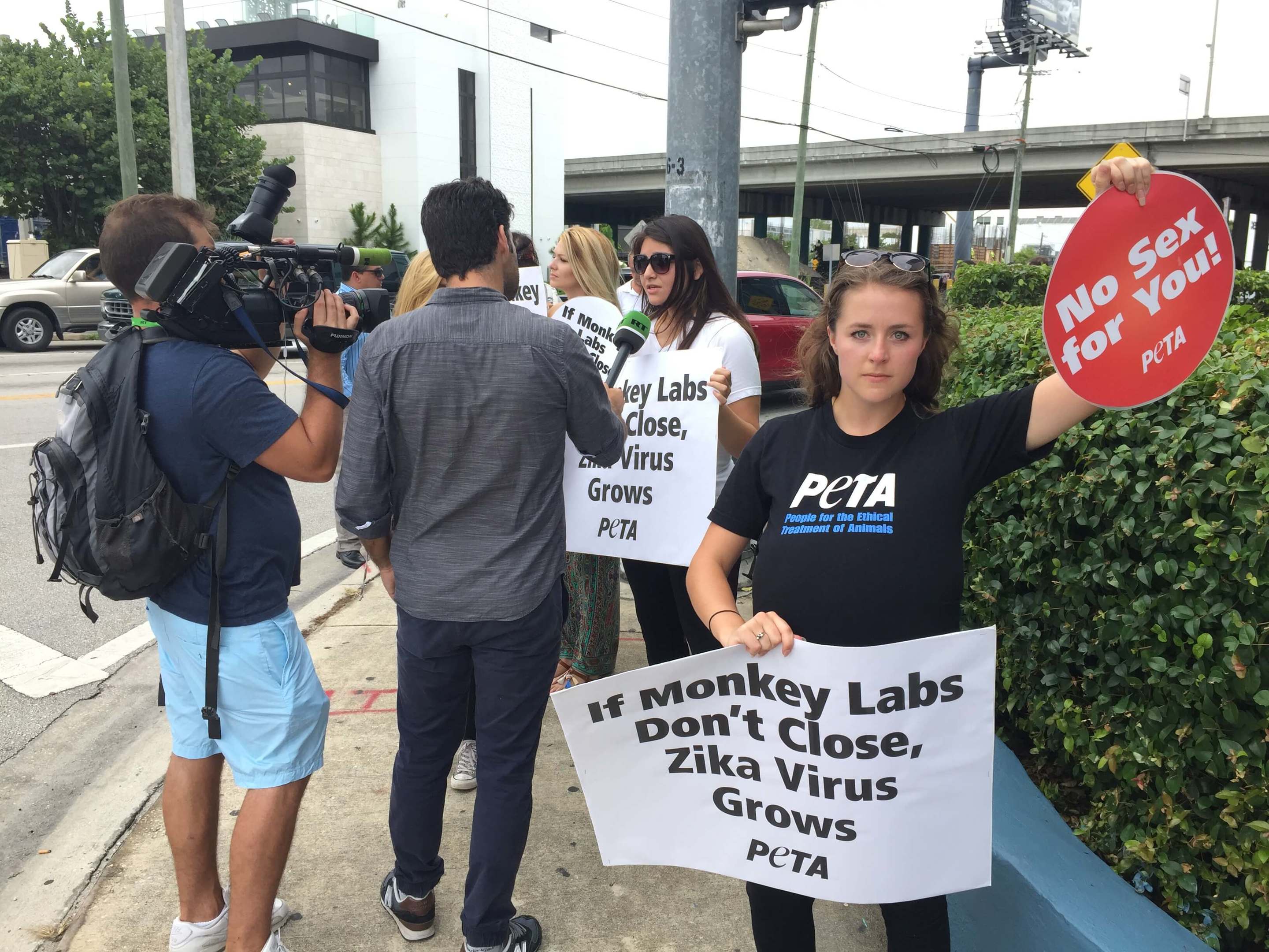 Francesca Hill during the Peta protest