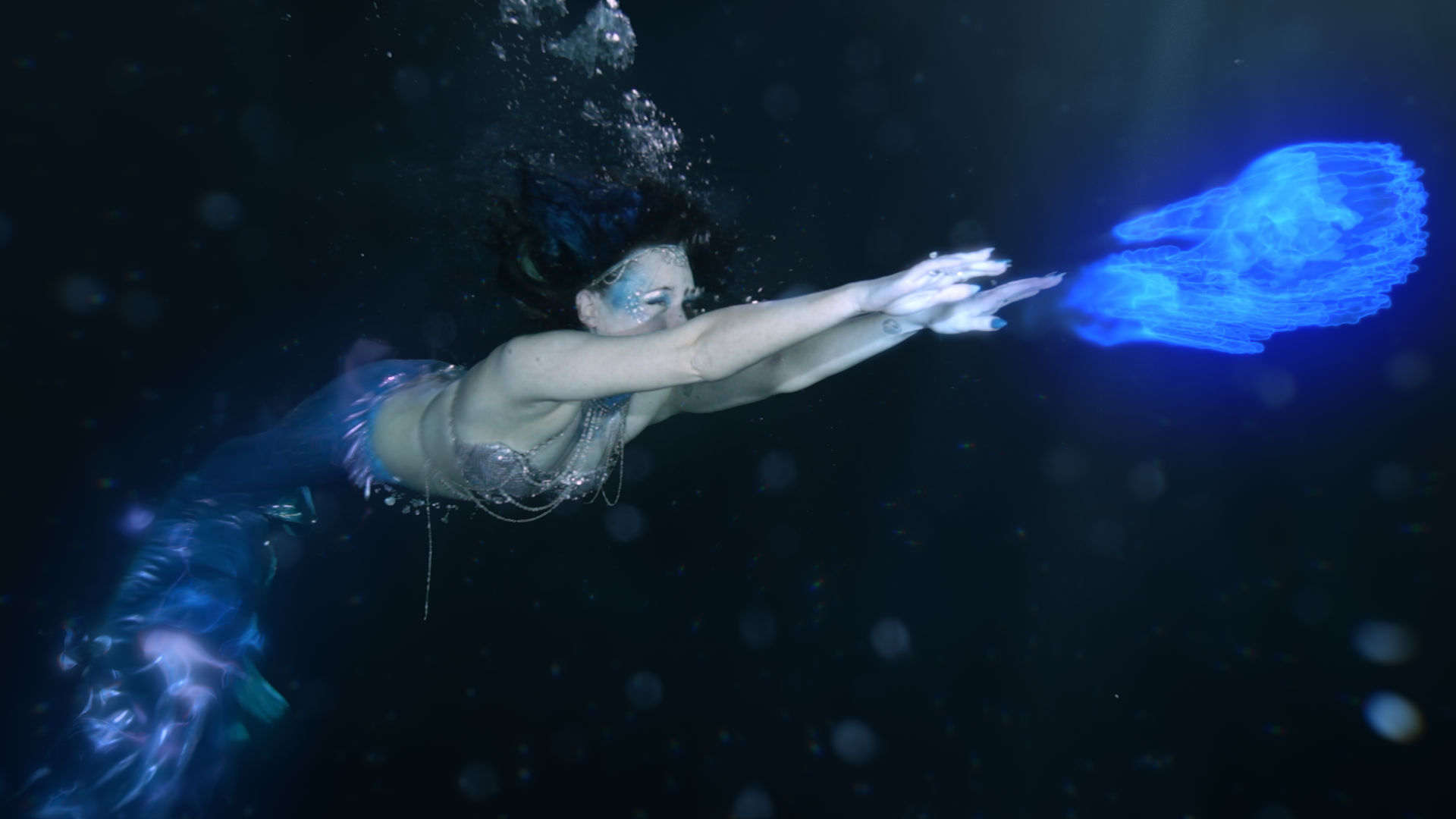 A still from Nicola Madill's Mia video, which was filmed underwater