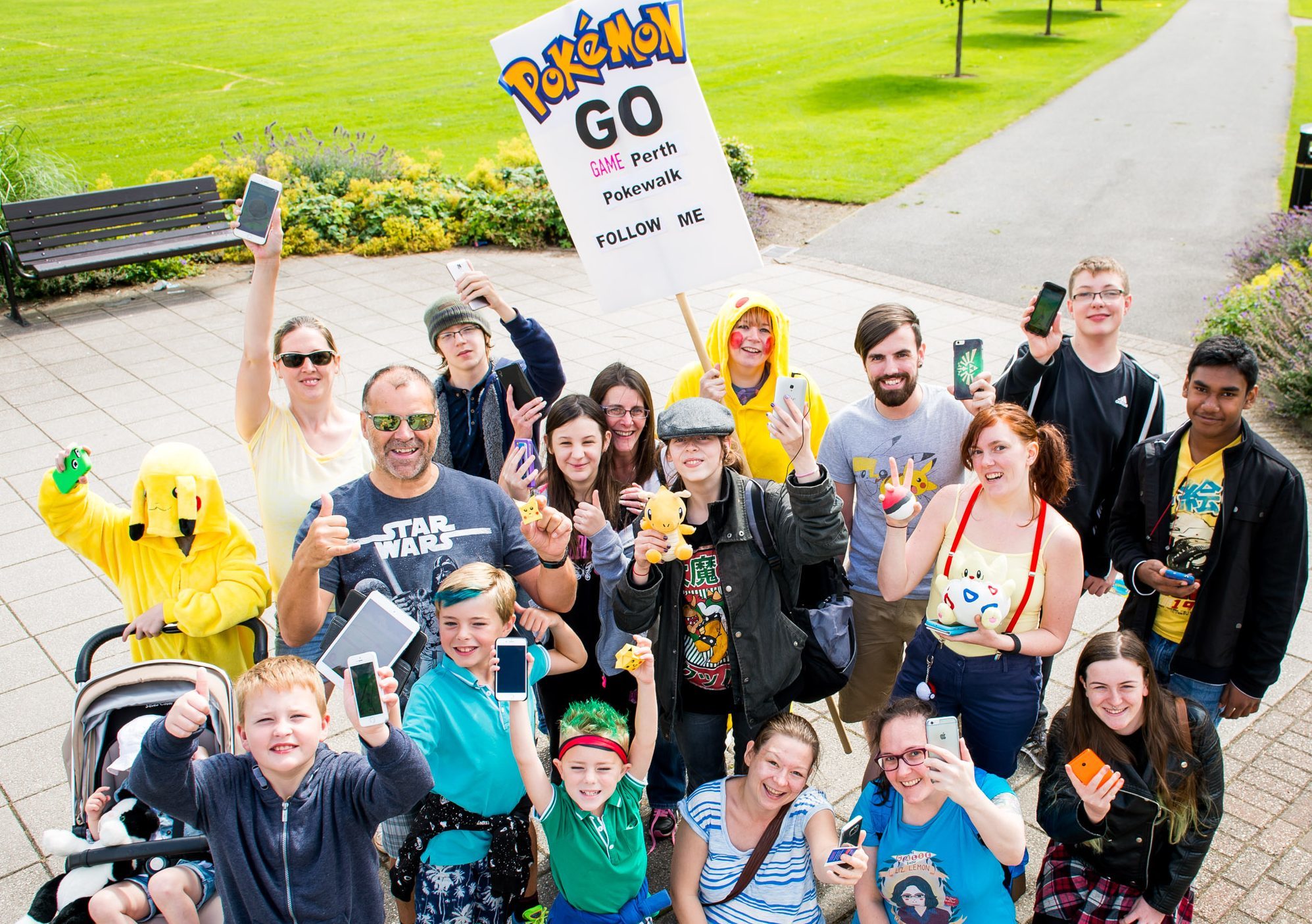 Gotta catch them all...participants in the Perth Pokemon Go walk.