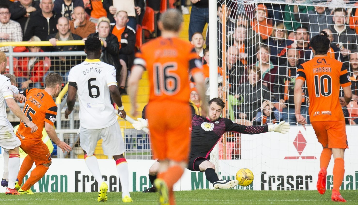 No 15 Cammy Smith scores first goal of his hat-trick.