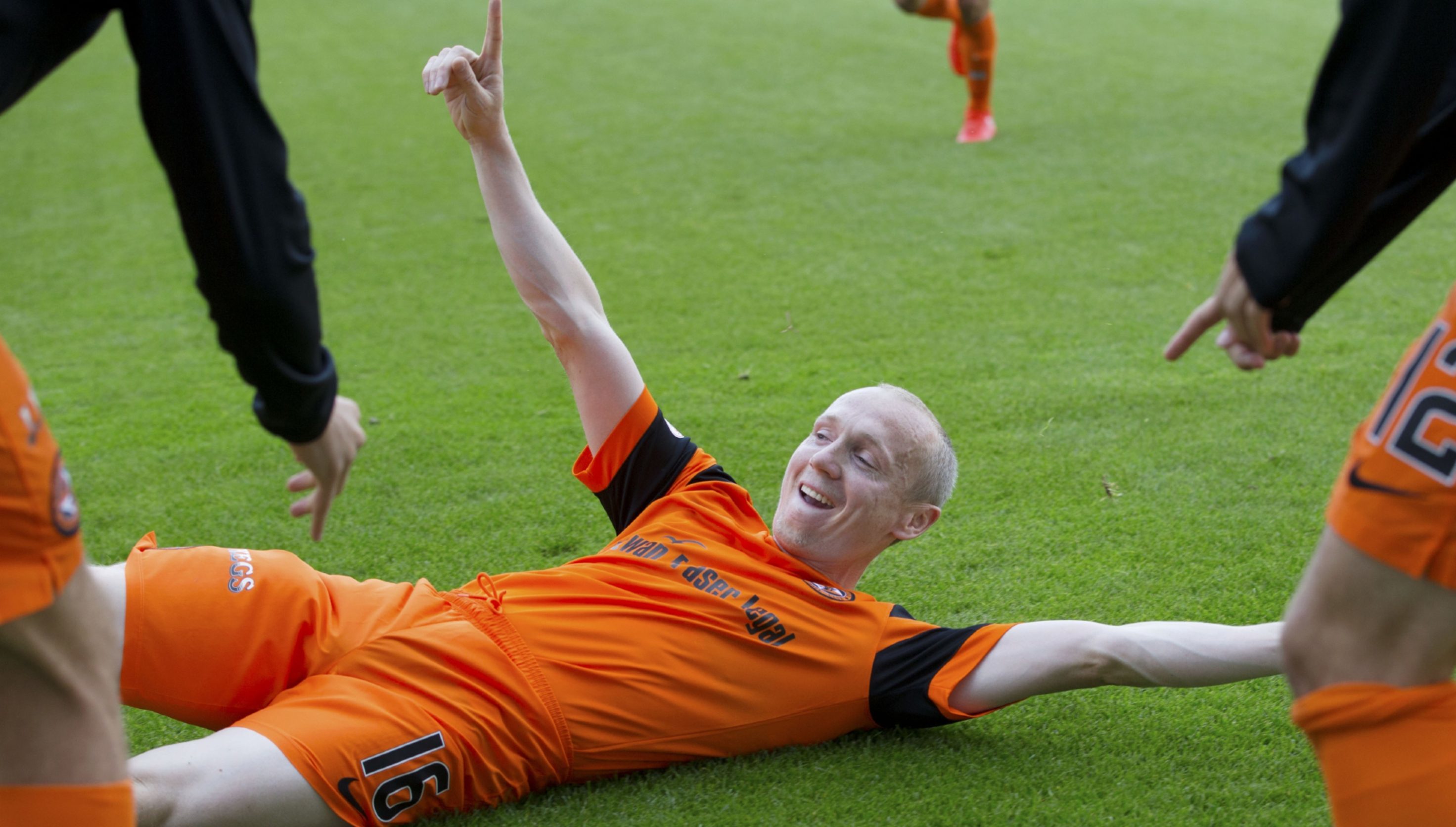 Willo Flood celebrates opening the scoring.