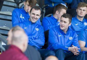 Dave Mackay watches Saturday's match against Hearts.