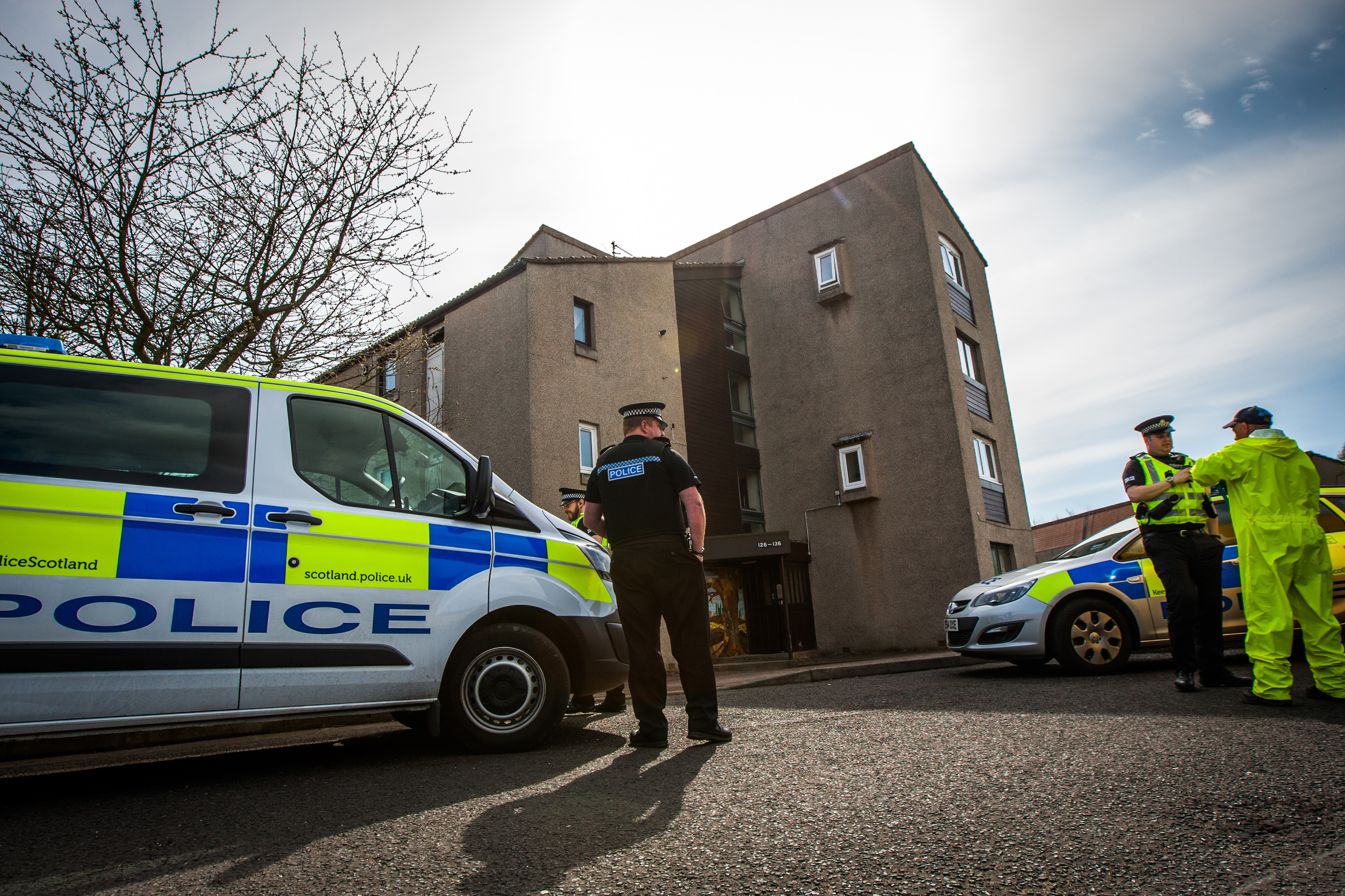 The scene at Tummel Road, Glenrothes as police investigate the death last March