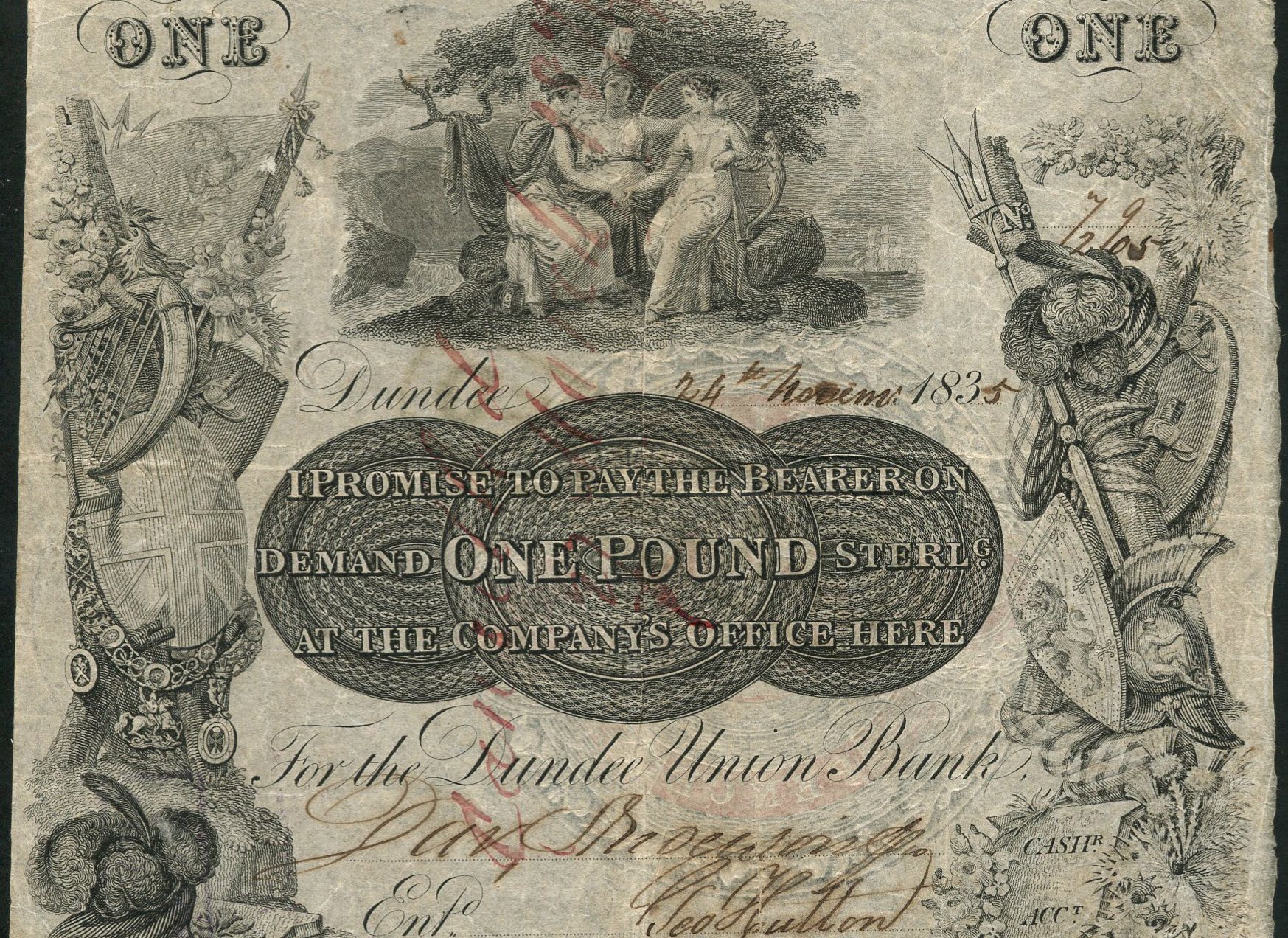 Dundee Union Bank one pound note