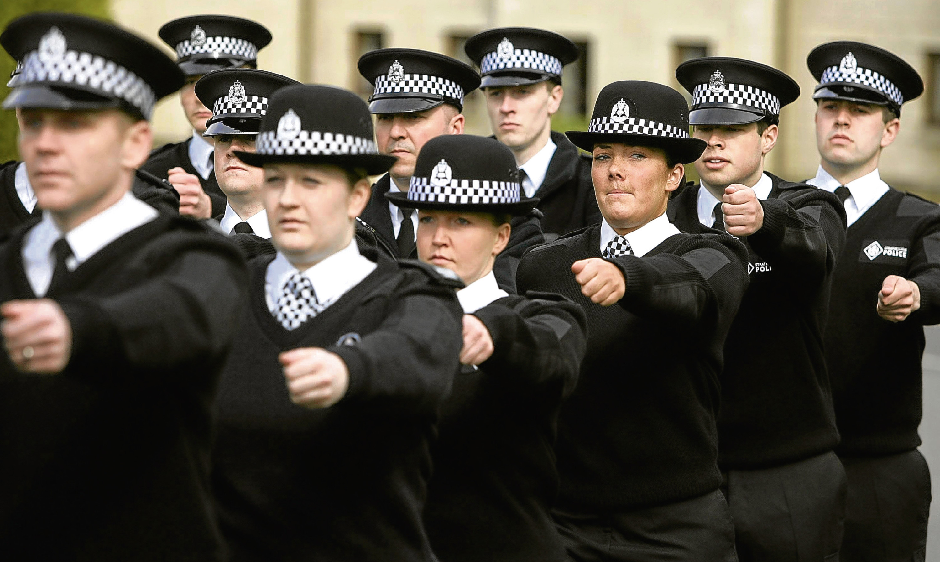 Recruits passing out from Tulliallan Police College.