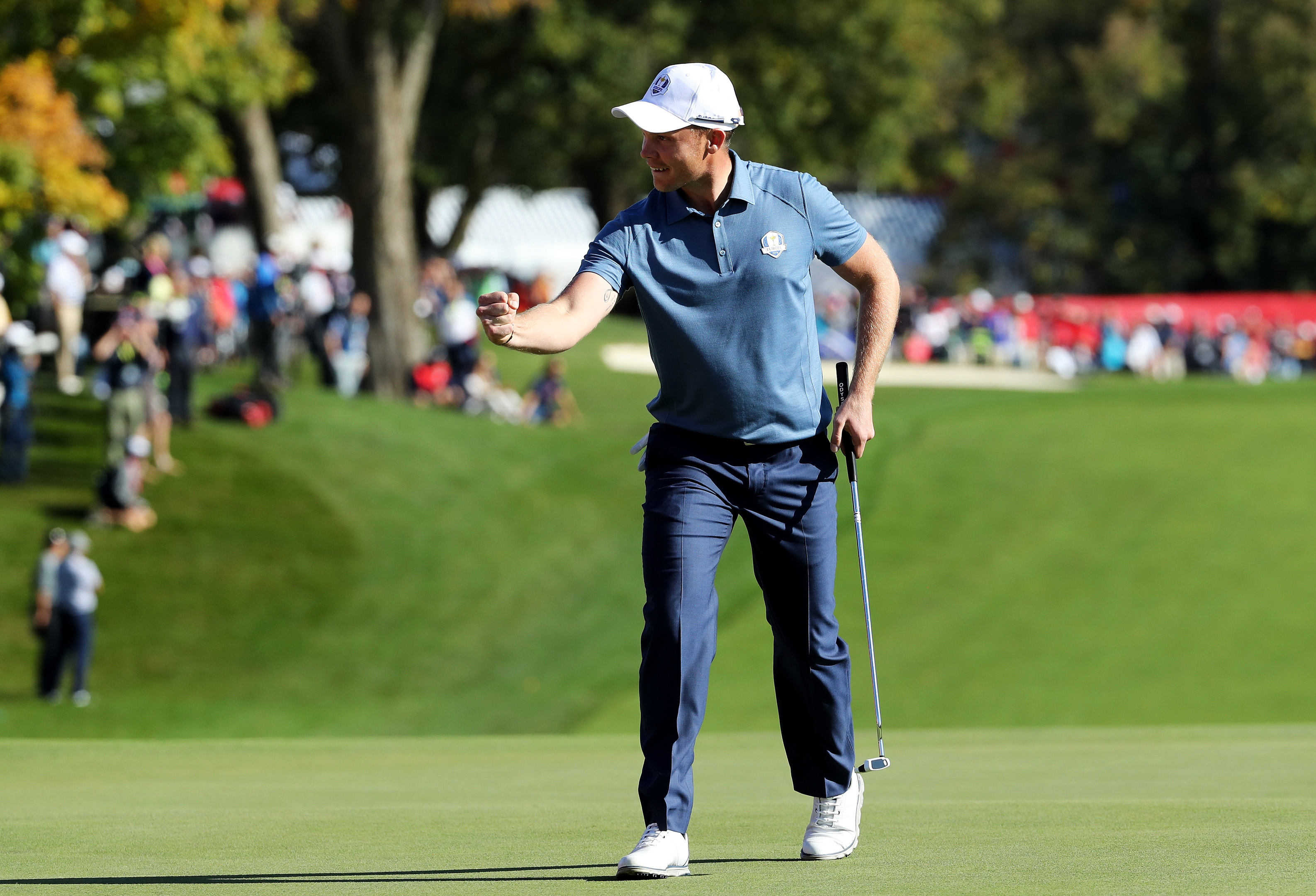 Danny Willett holed a couple of birdie putts in the afternoon, but the Masters champion couldn't get a point.