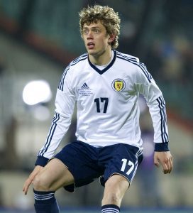 Murray Davidson in action for Scotland.