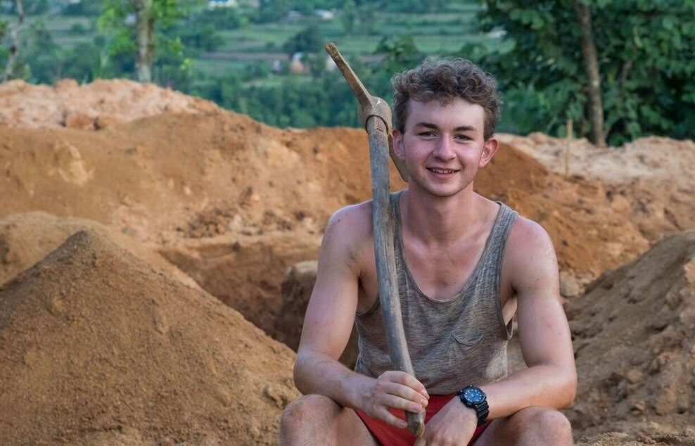 Angus hard at work helping the people of Nepal