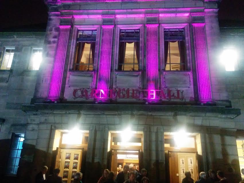 Crowds departing Dunfermline's Carnegie Hall