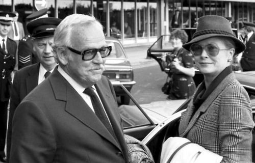 Prince Rainier III and Princess Grace at Edinburgh Airport in 1981 after flying in for the game in Dundee.
