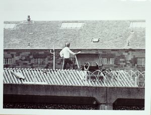 Robert Mone stages a rooftop protest at Perth Prison in 1981.