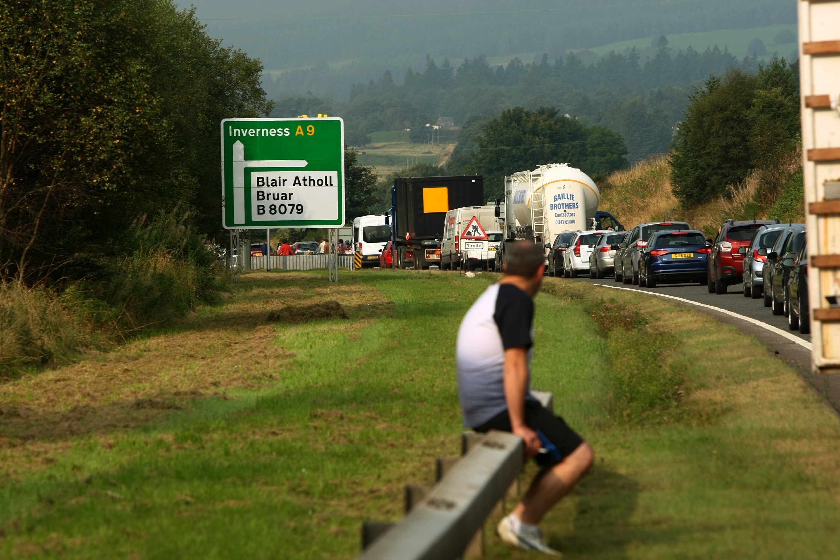 Drivers waiting to find out when the A9 will re-open following an accident near Blair Atholl.