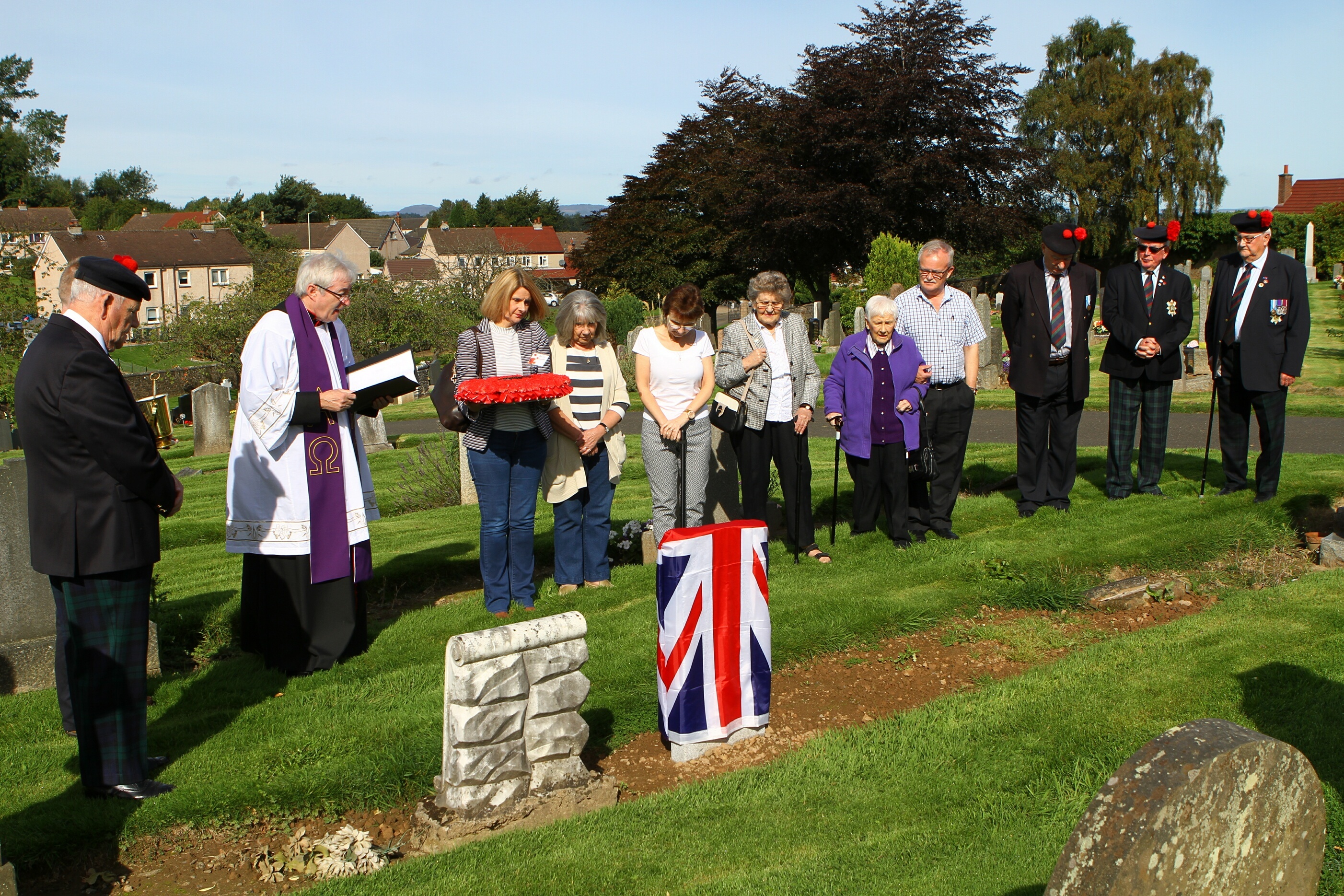 The ceremony at Wellshill Cemetery.