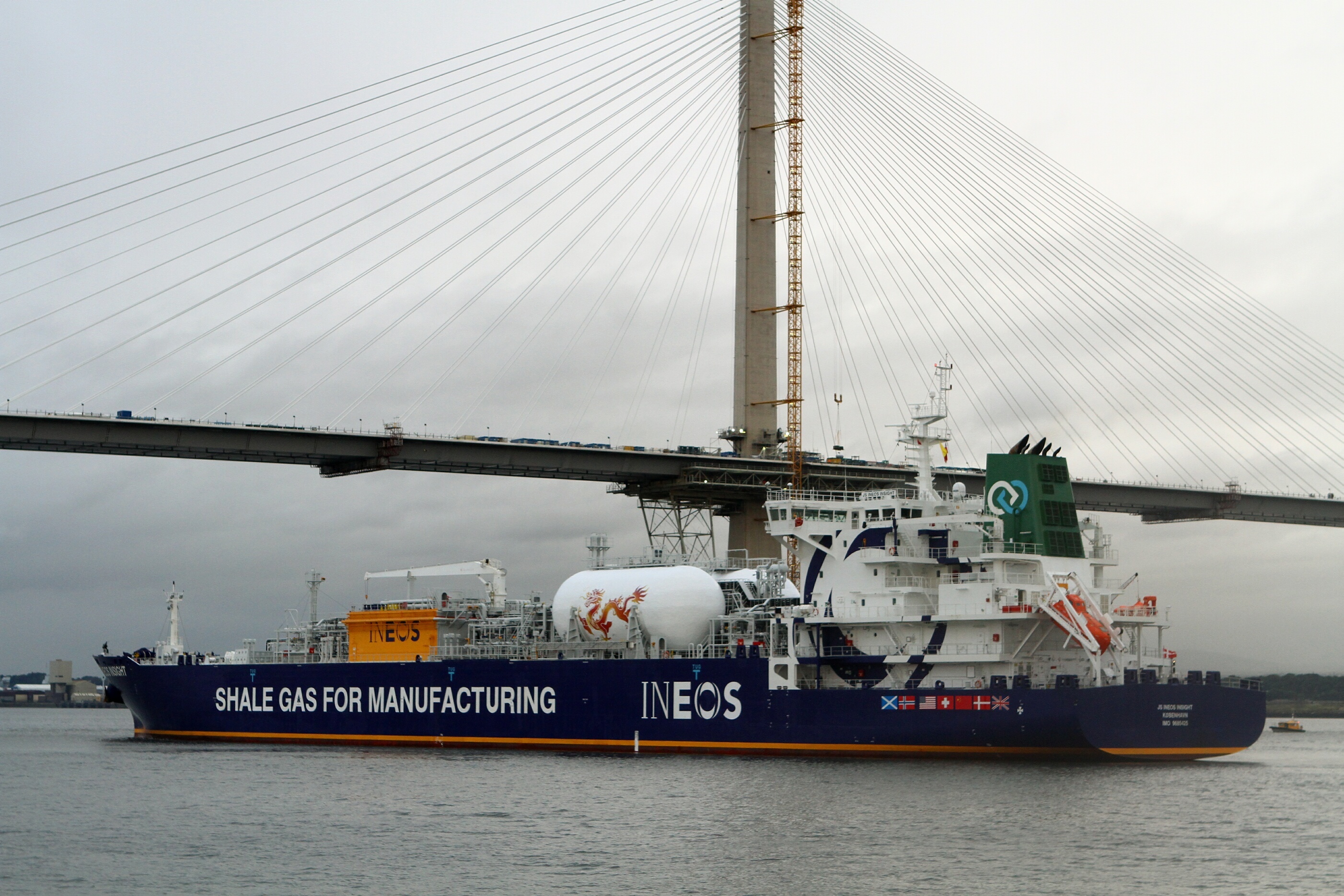 The first tanker of US shale gas arriving in the Forth