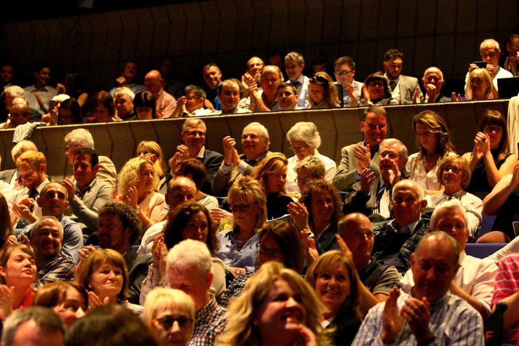 Part of the audience at the Dundee Rep, at the auction of the Oor Wullie Bucket Trail figures.